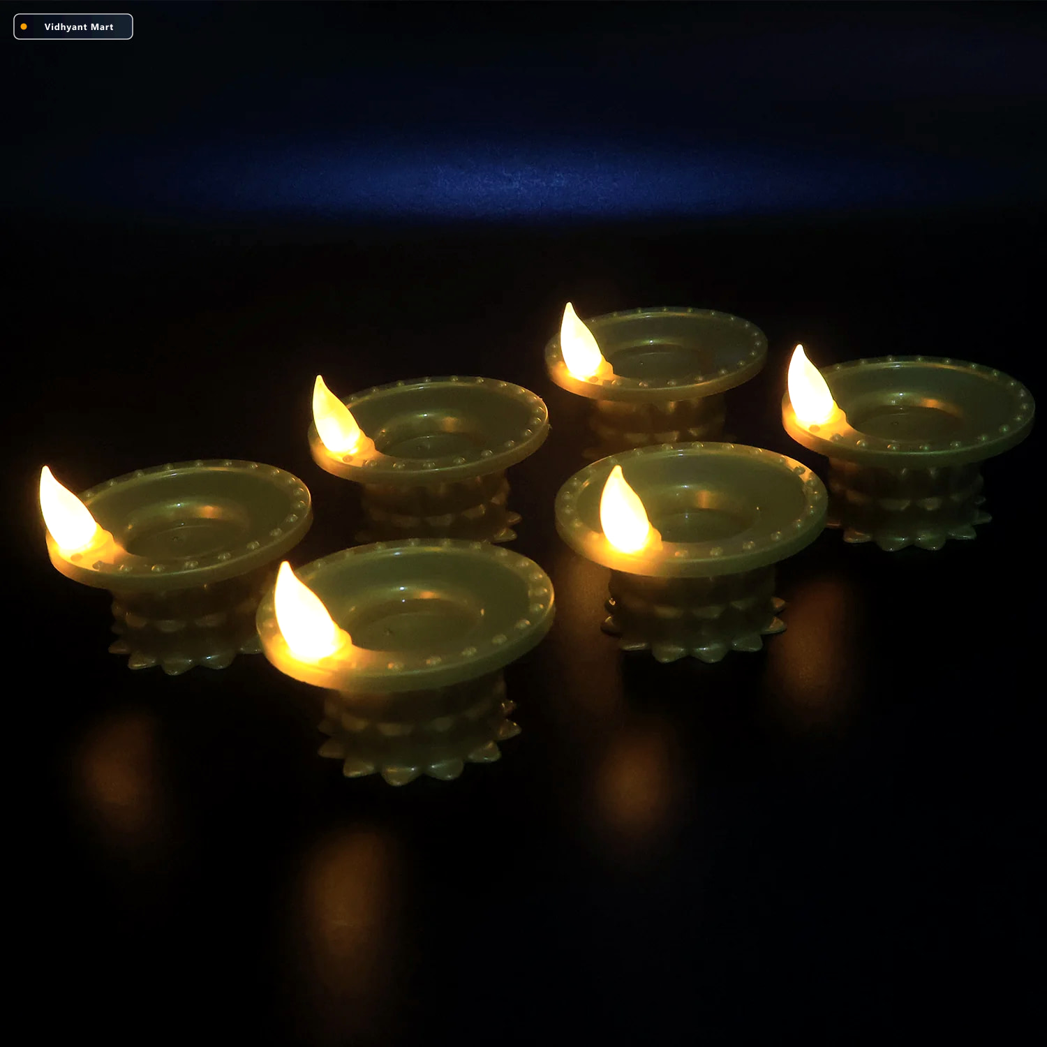 Vidhyant Mart Water Sensor Led Diyas Set Of 12 Flameless Golden 3