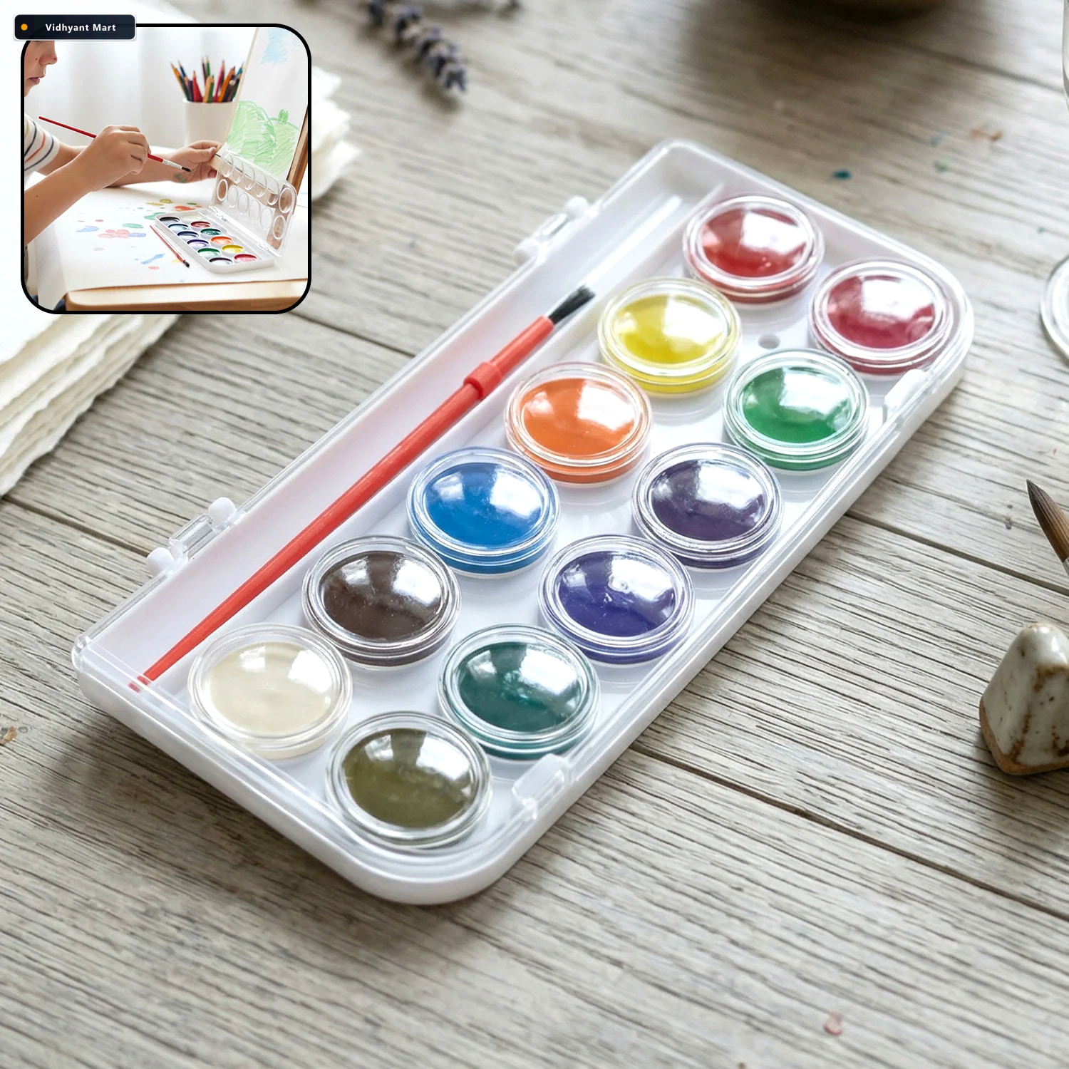 Vidhyant Mart Watercolour Paint Set For Kids Vibrant Colors Port 1