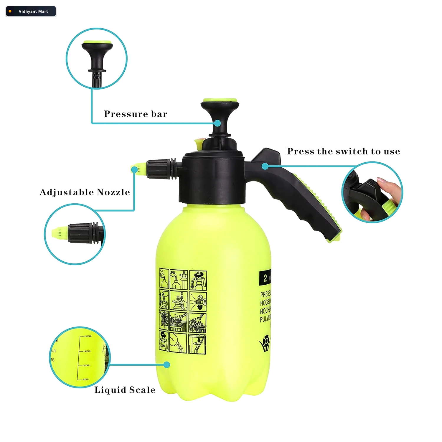 Vidhyant Mart Watering Can Spray Nozzle Adjustable Precision Too 4