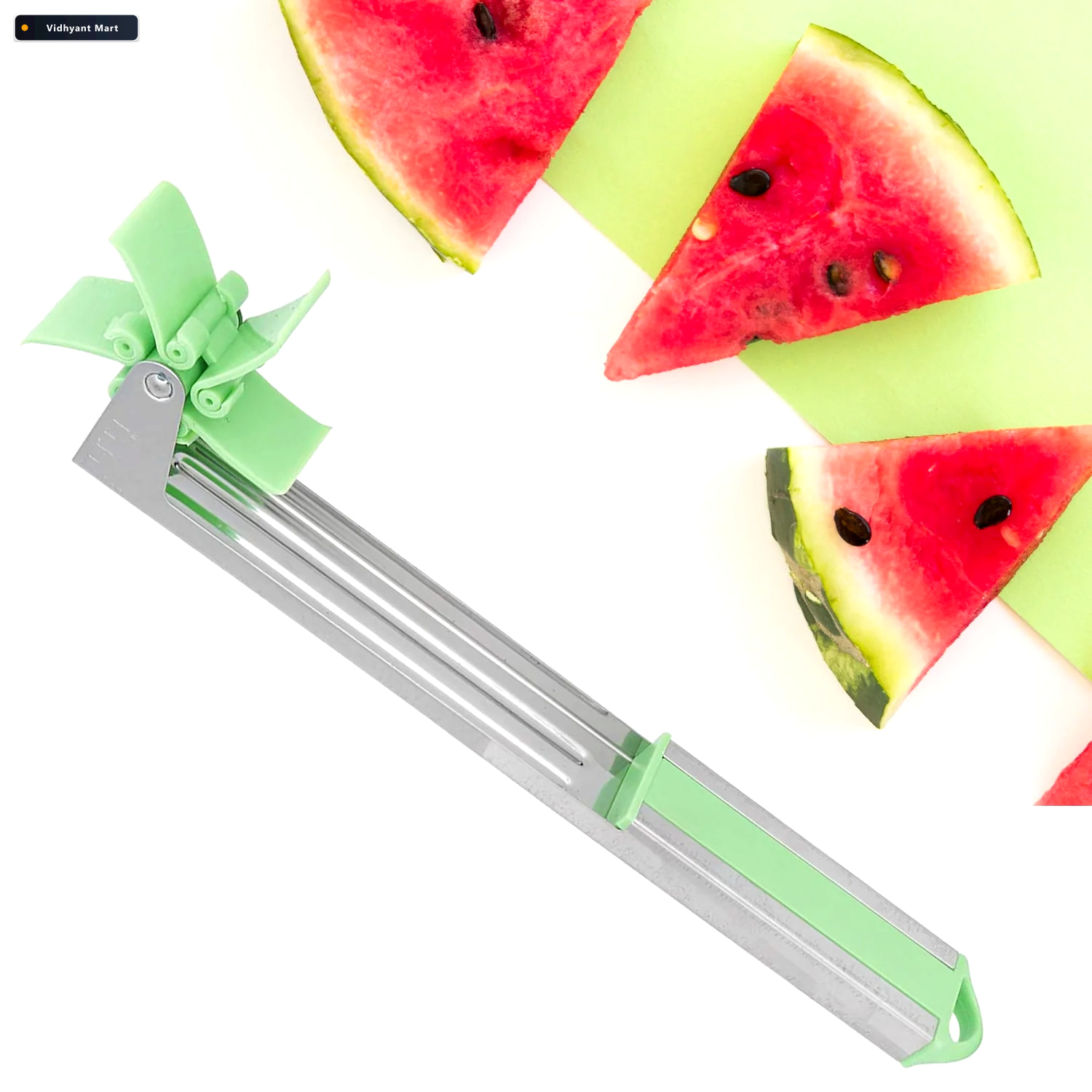 Vidhyant Mart Watermelon Cutter Stainless Steel Windmill Slicer 2