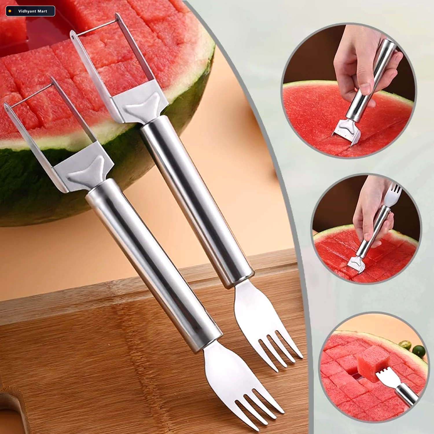 Vidhyant Mart Watermelon Slicer 2 In 1 Cutter Server For Easy Fr 1