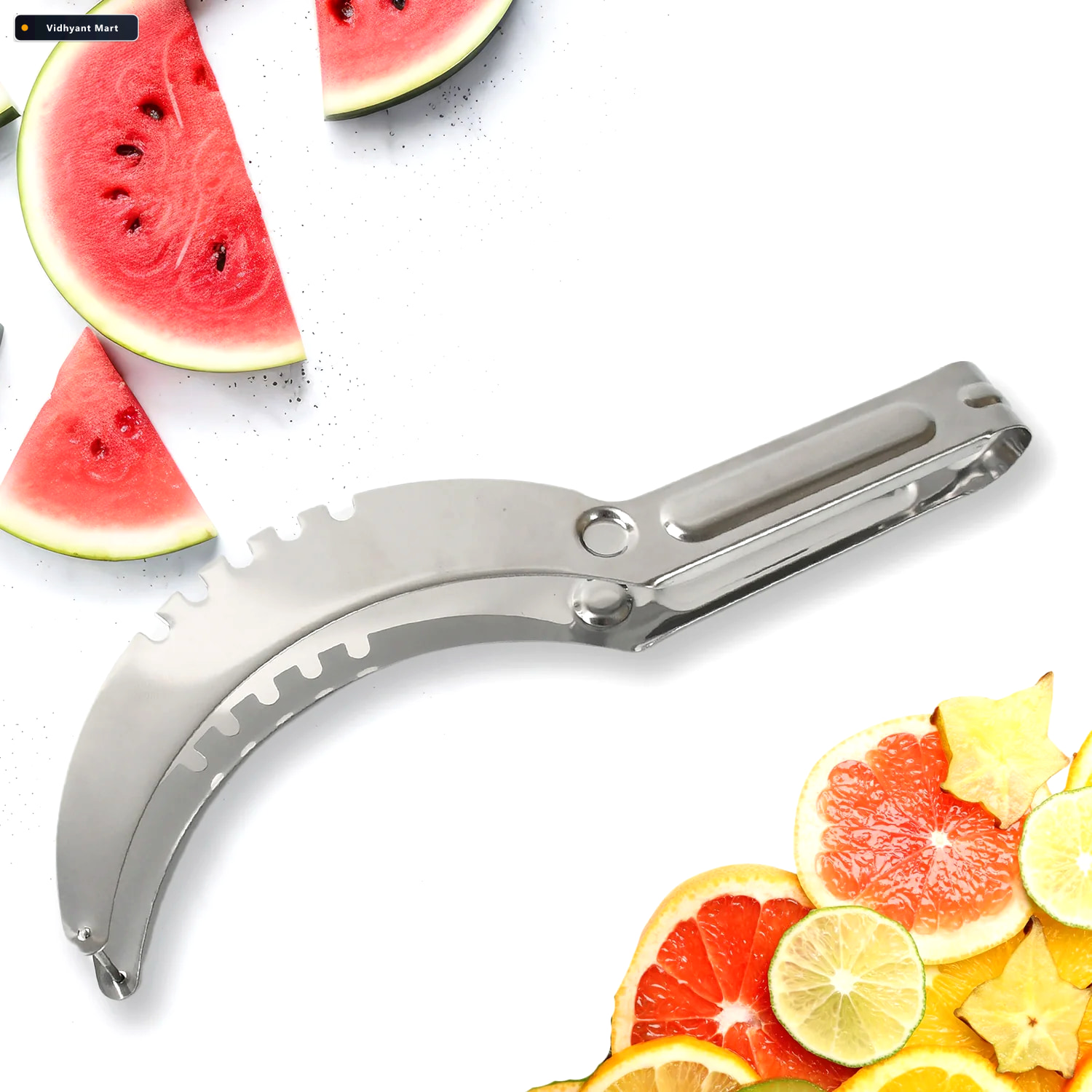 Vidhyant Mart Watermelon Slicer 3 In 1 Stainless Steel Tool Quic 2