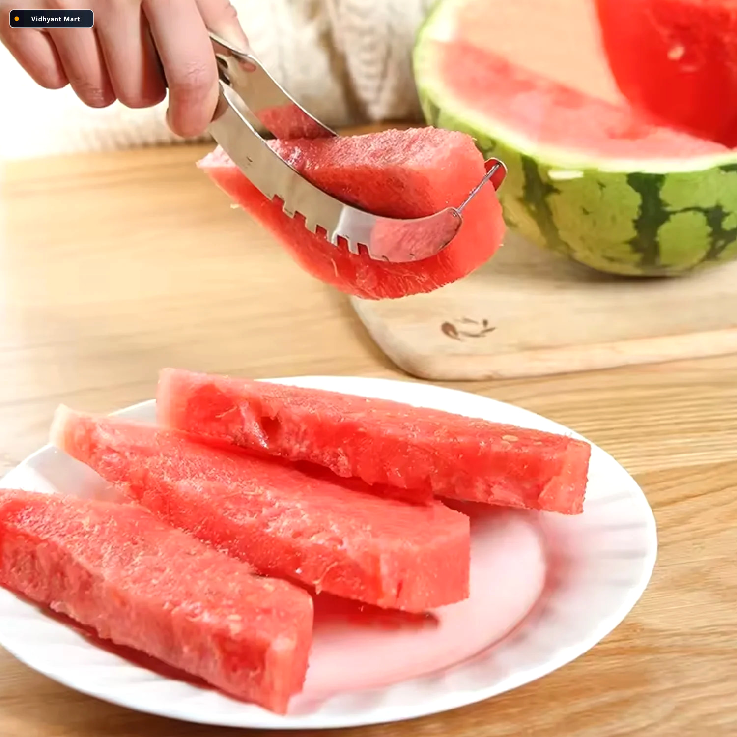 Vidhyant Mart Watermelon Slicer 3 In 1 Stainless Steel Tool Quic 3