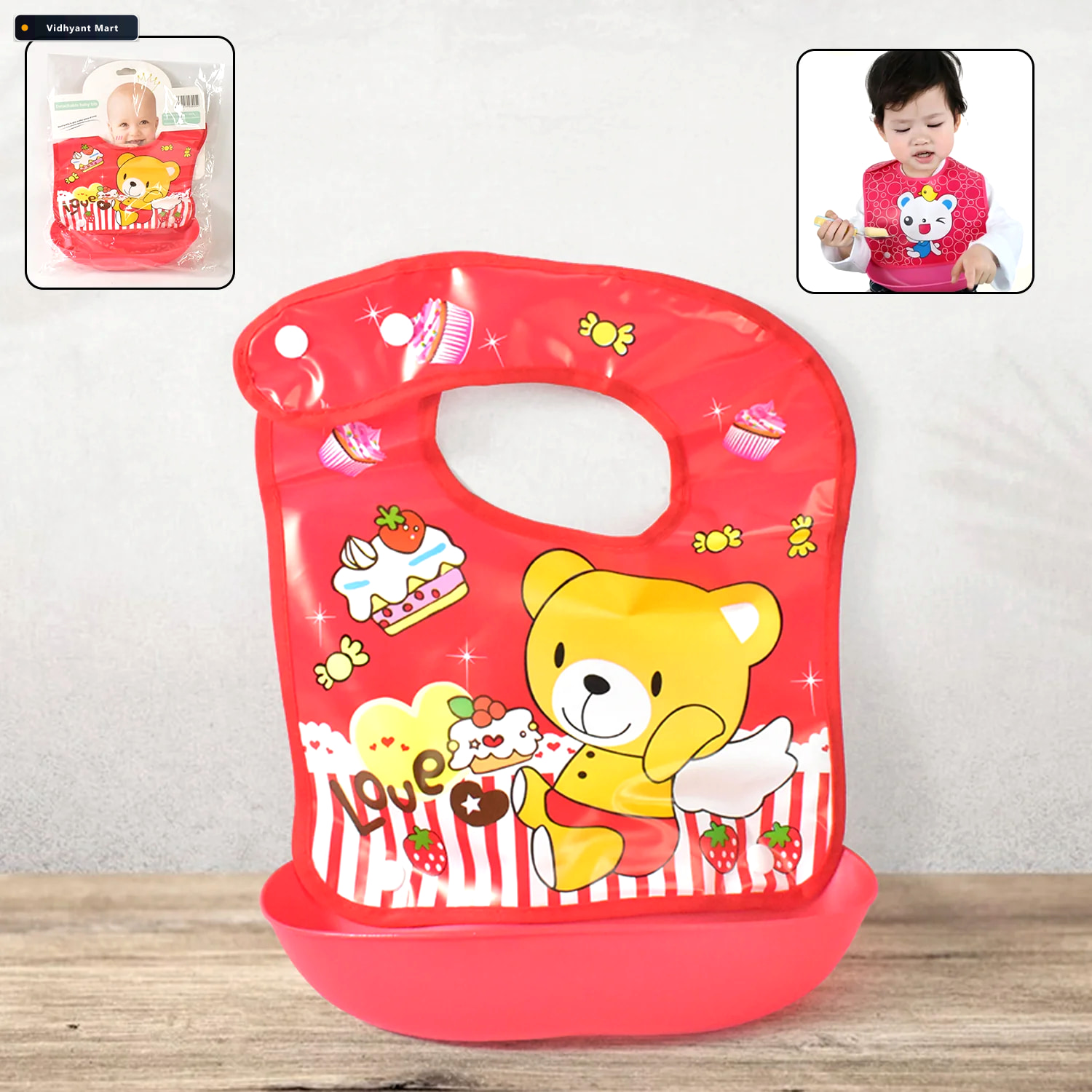 Vidhyant Mart Waterproof Baby Bib Soft Reusable Bpa Free Protect 1