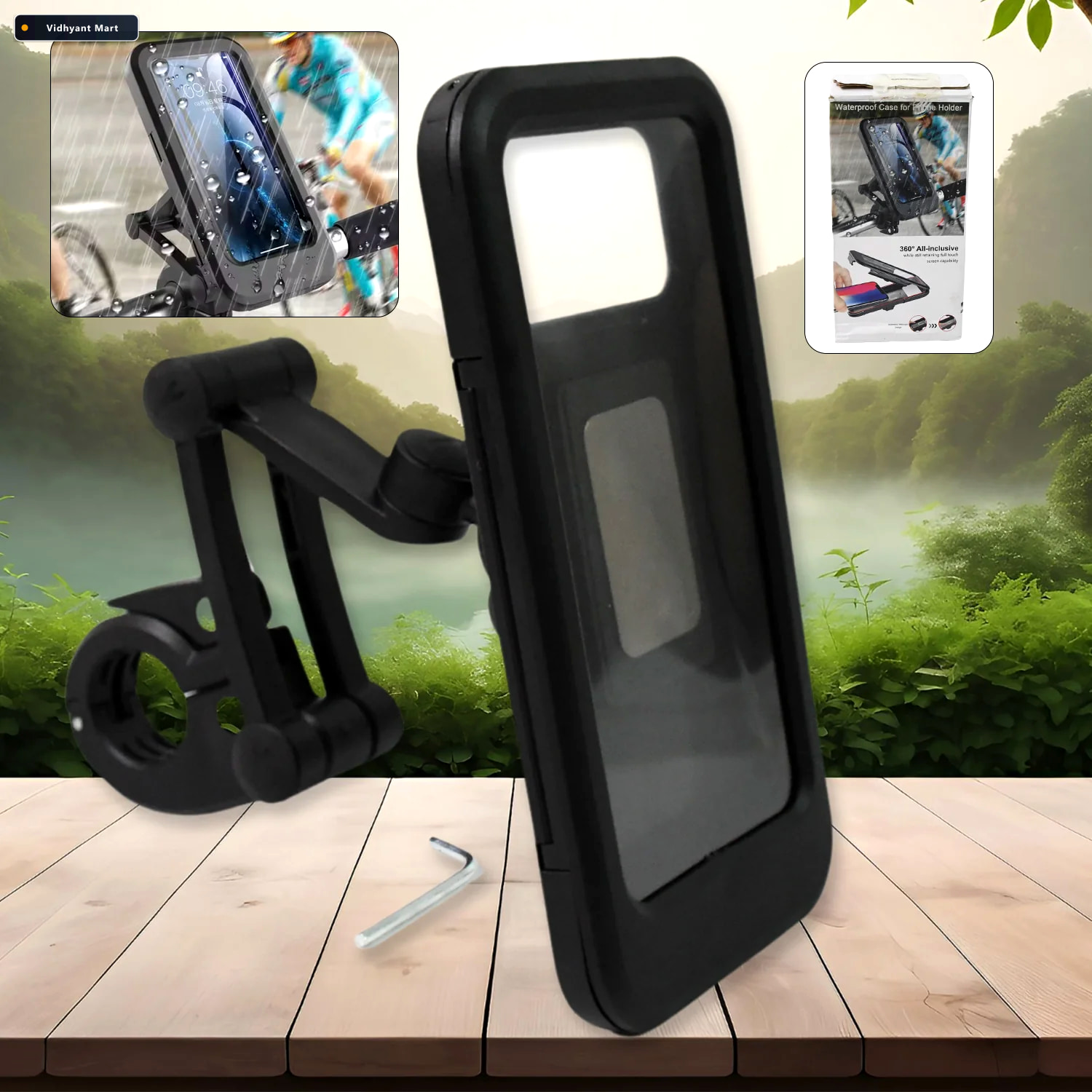 Vidhyant Mart Waterproof Bike Phone Mount 360 Rotation Universal 1