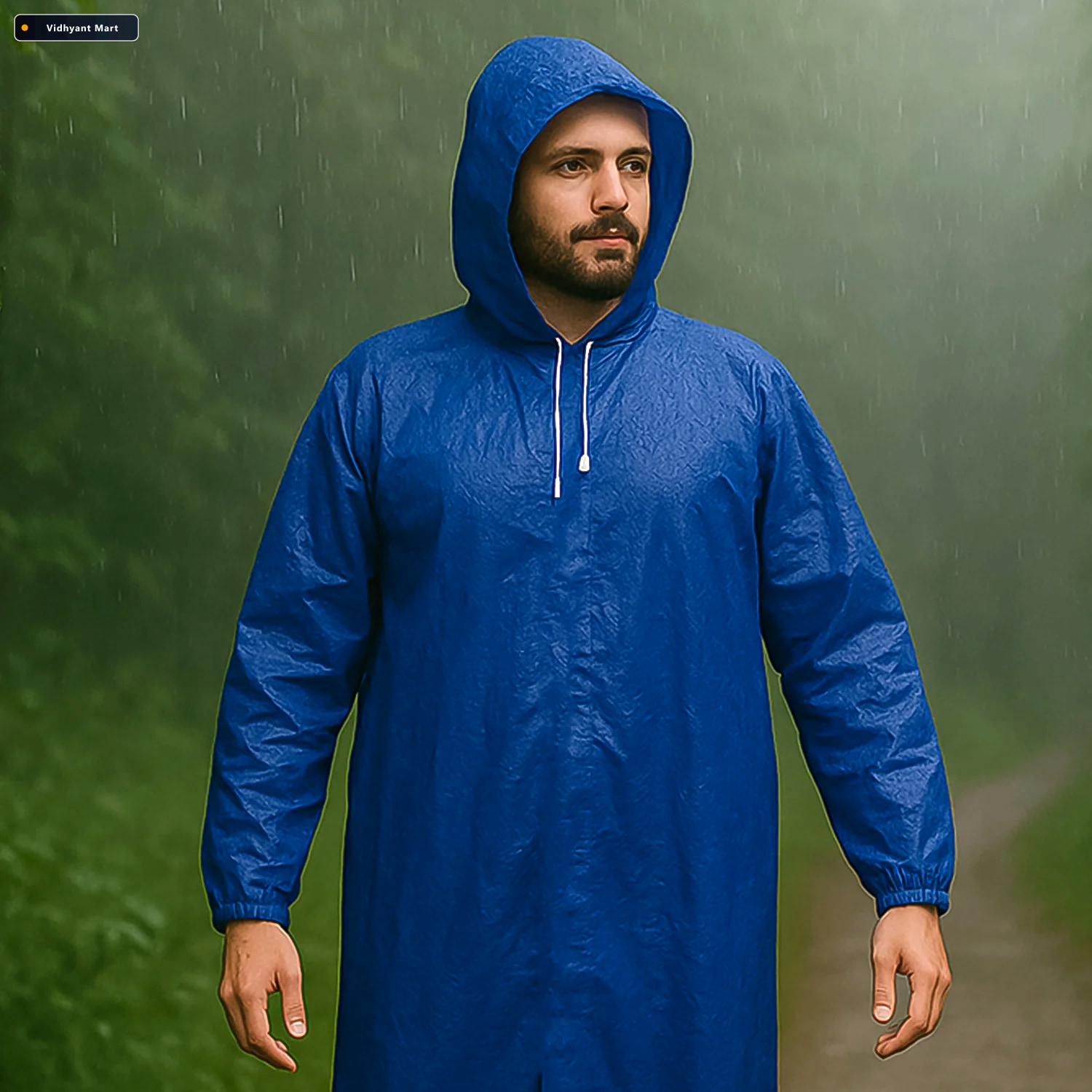 Vidhyant Mart Waterproof Hooded Raincoat For Men Durable Lightwe 2
