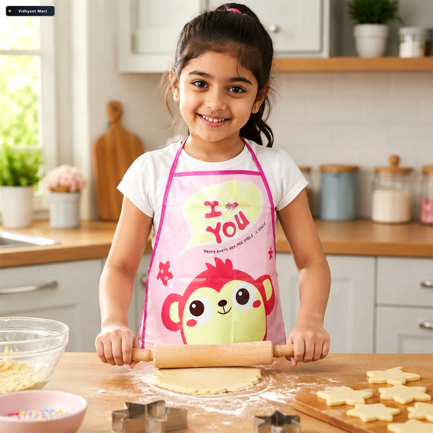 Vidhyant Mart Waterproof Kids Kitchen Apron With Cute Cartoon Pr 2