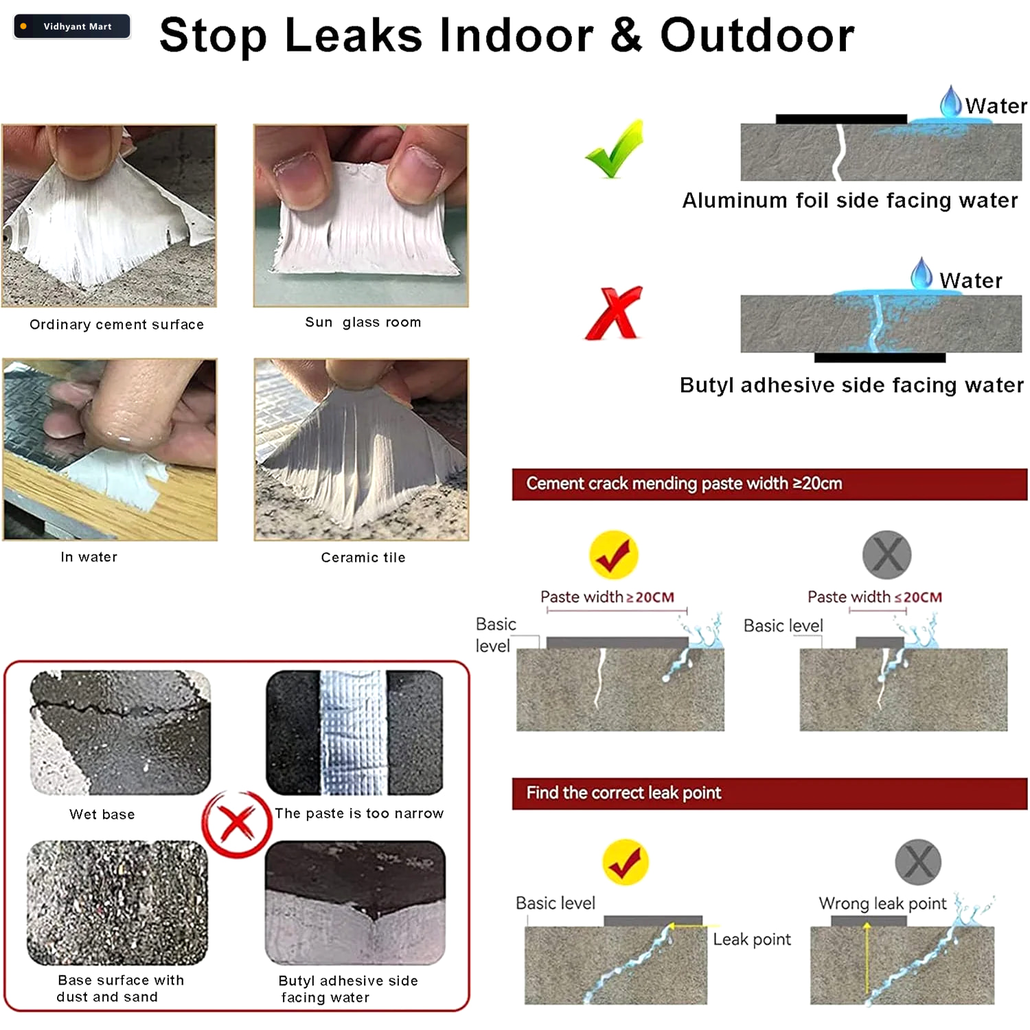 Vidhyant Mart Waterproof Repair Tape Durable Sealing For Pipes A 4