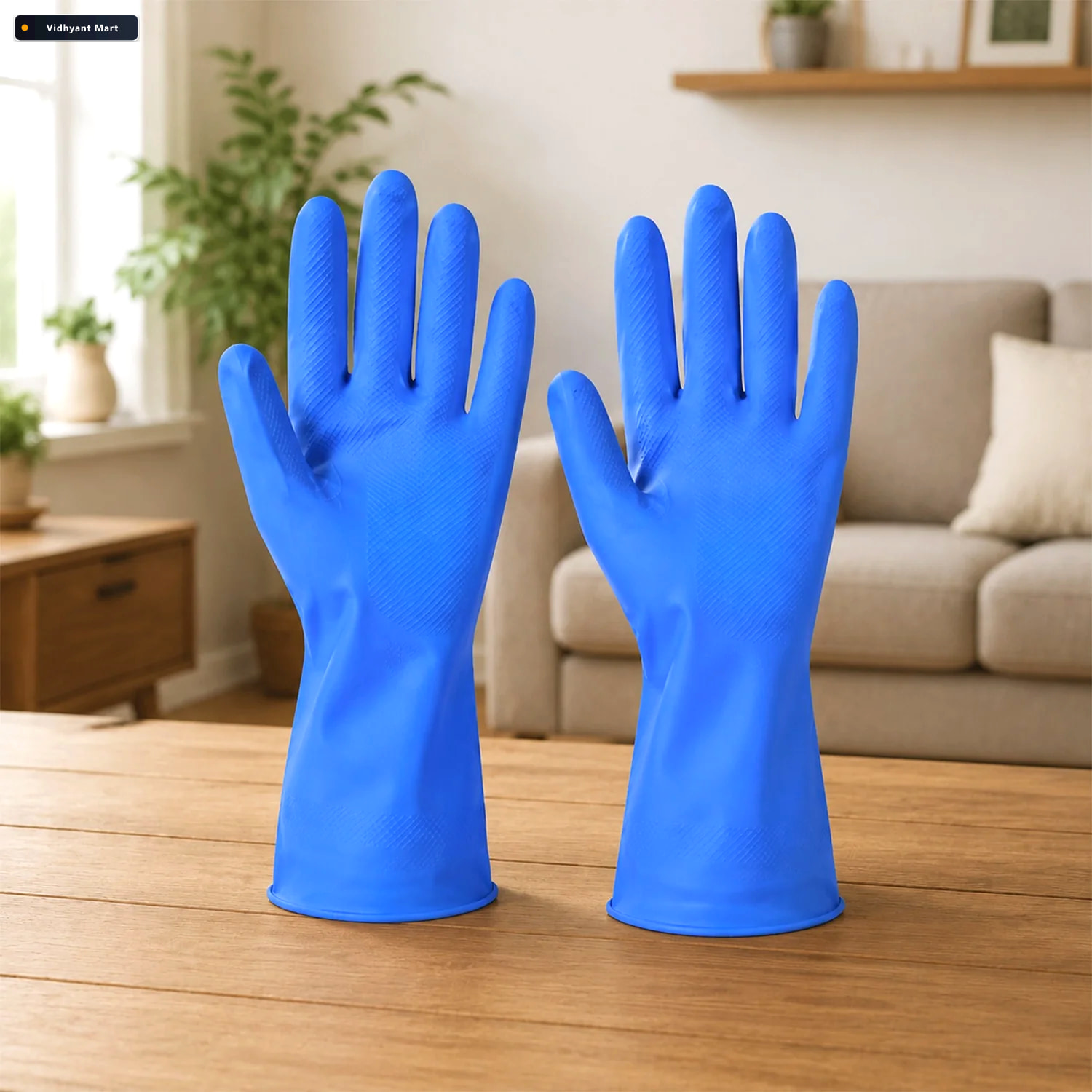 Vidhyant Mart Waterproof Rubber Cleaning Gloves Durable Reusable 2