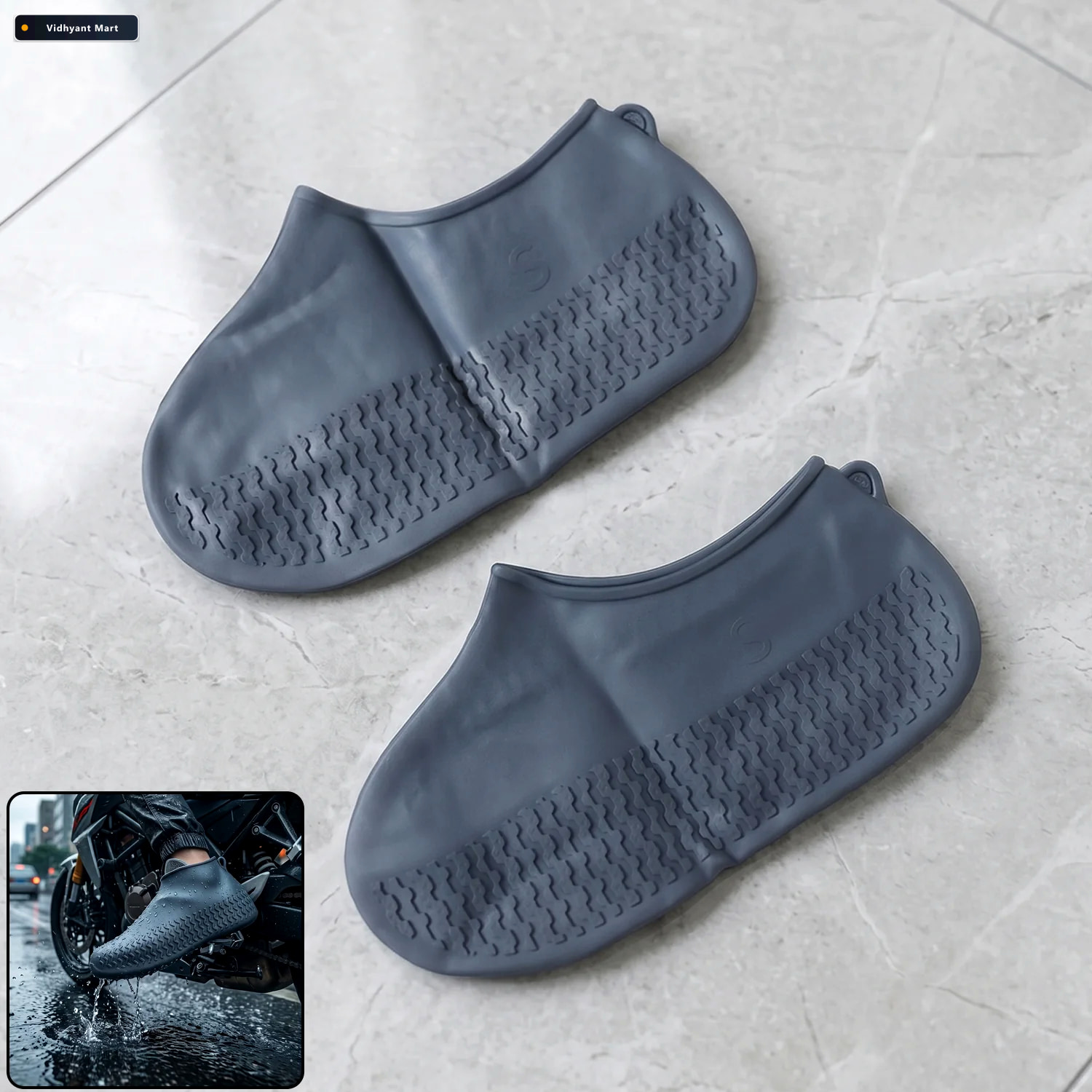 Vidhyant Mart Waterproof Silicone Rain Shoe Cover 21 Cm Small An 3