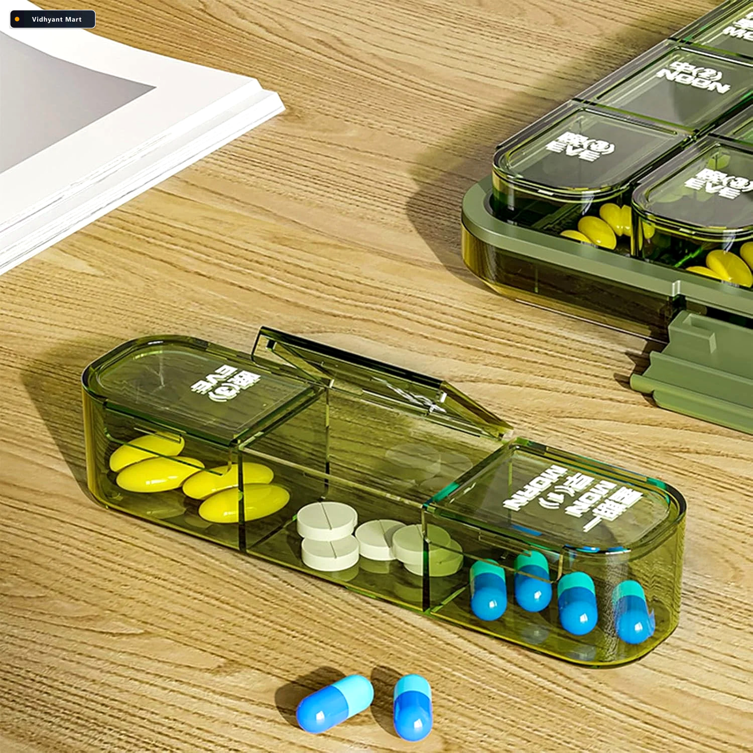 Vidhyant Mart Weekly Pill Organiser 21 Grid Daily Medication Box 3