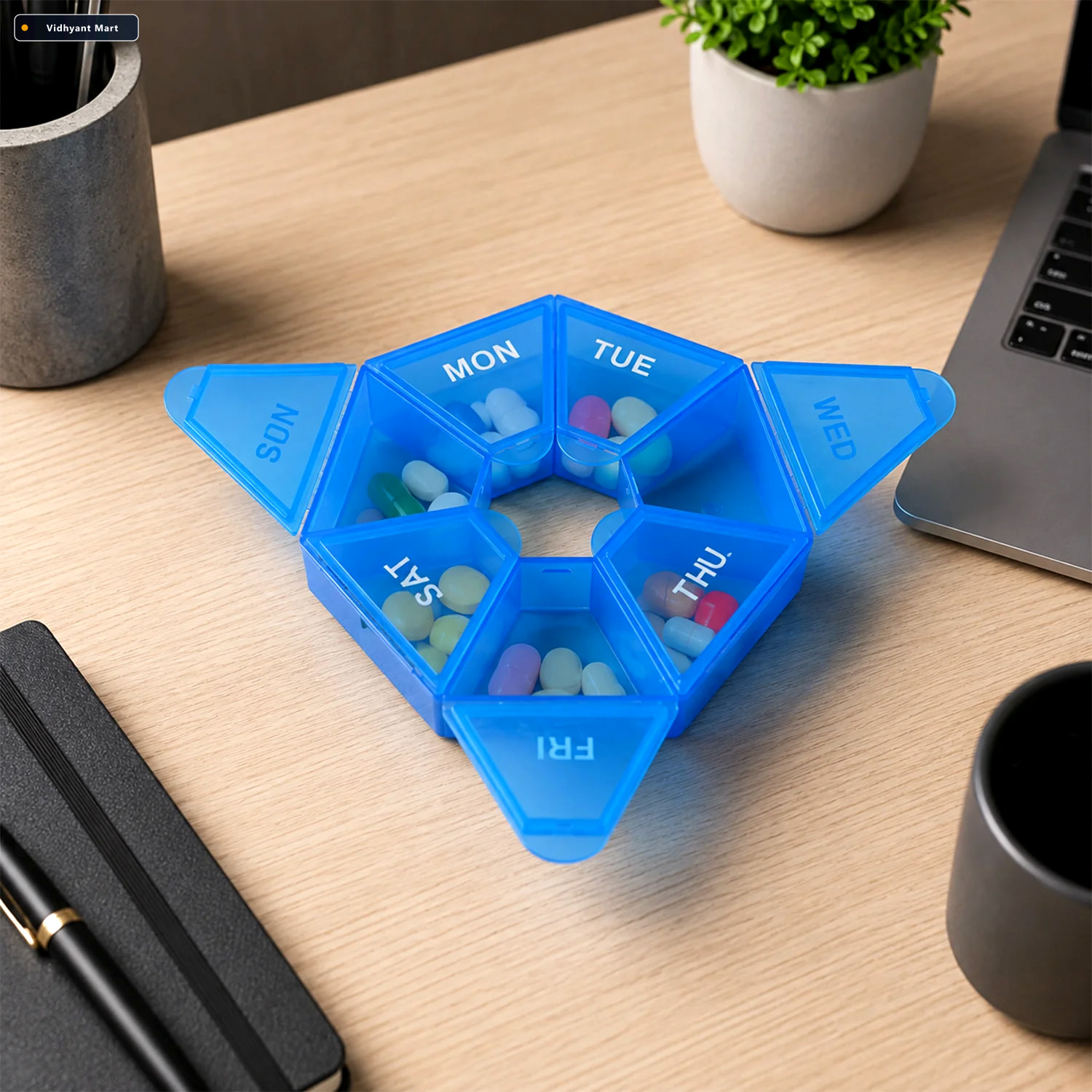 Vidhyant Mart Weekly Plastic Pill Box With Seven Day Compartment 3