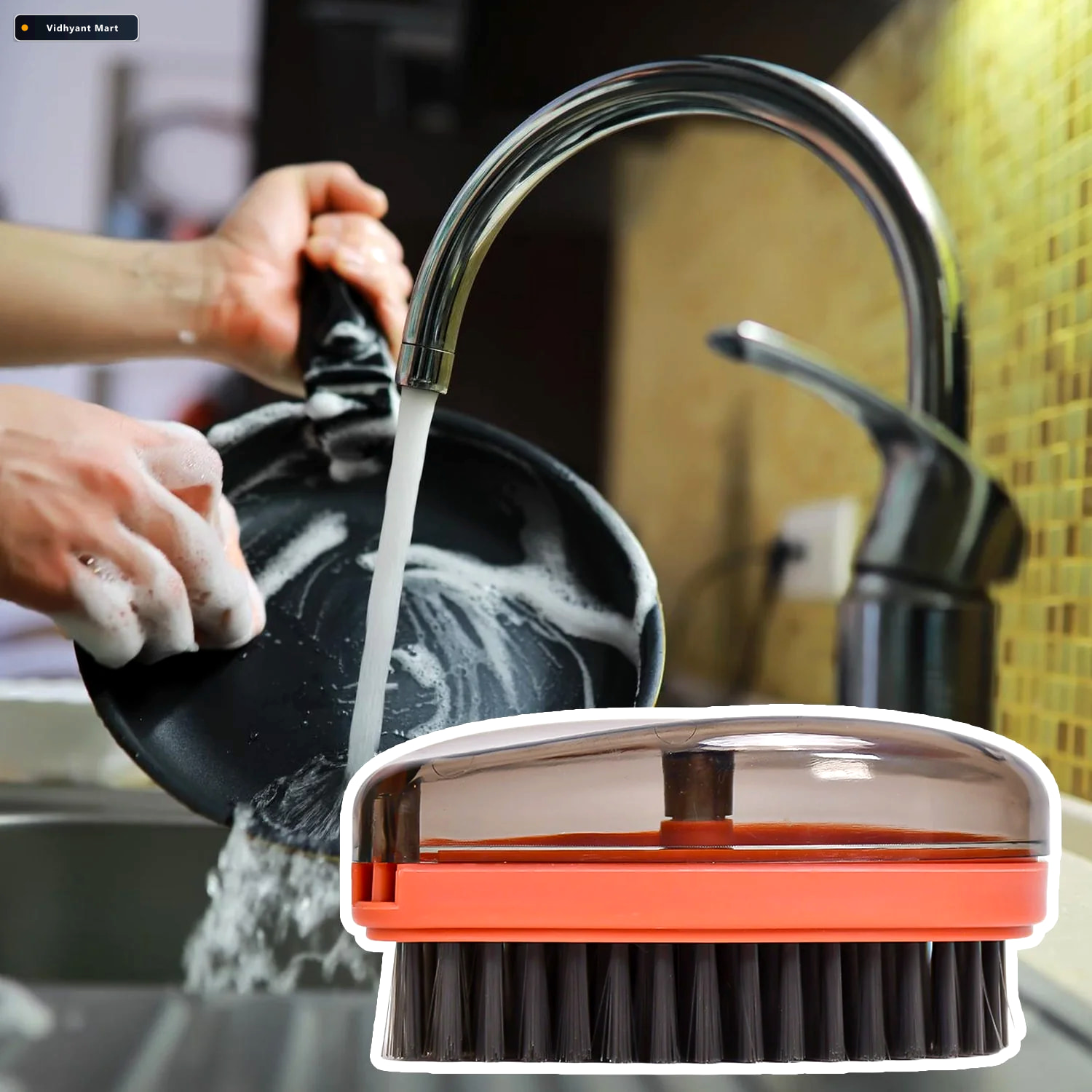 Vidhyant Mart Wet And Dry Cleaning Brush Multicolor 3 Unit Set V 3