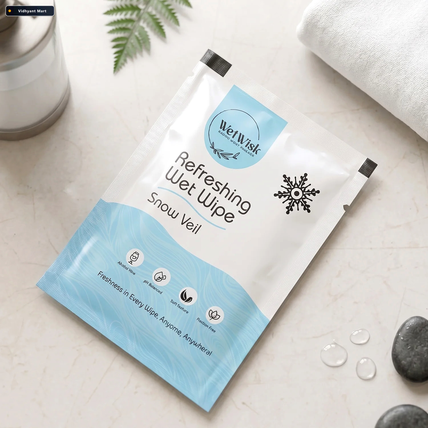 Vidhyant Mart Wet Wipes Face Body Refreshing Snow Veil Fragrance 2