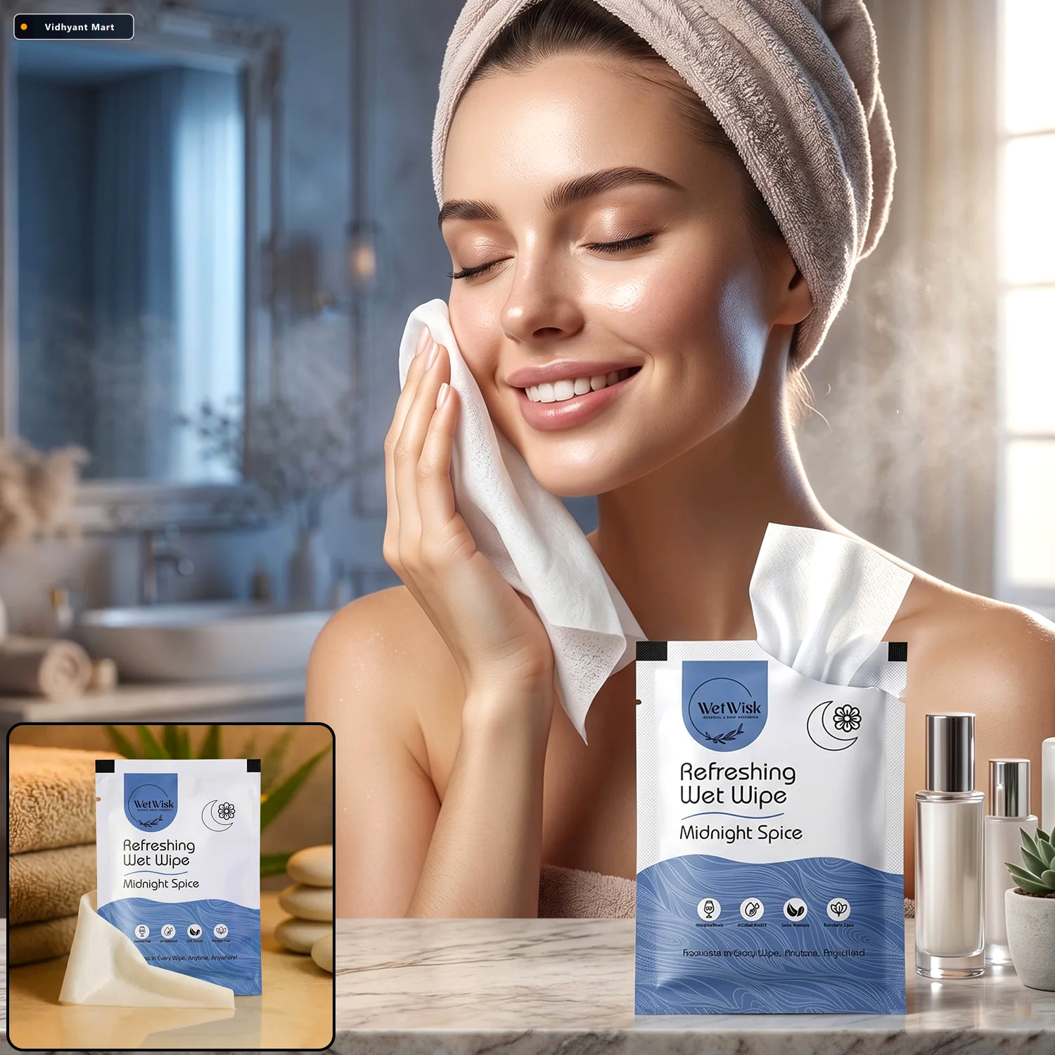 Vidhyant Mart Wet Wipes Gentle Cleansing For Face Body Hands 1