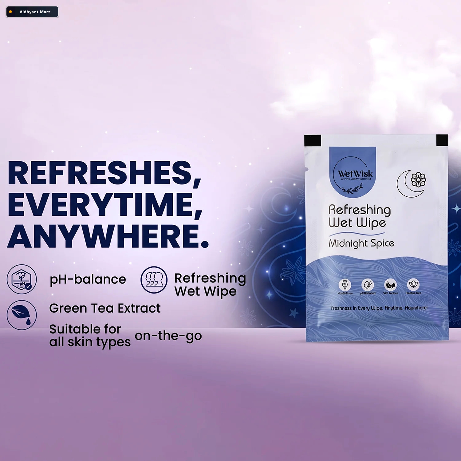 Vidhyant Mart Wet Wipes Gentle Cleansing For Face Body Hands 2