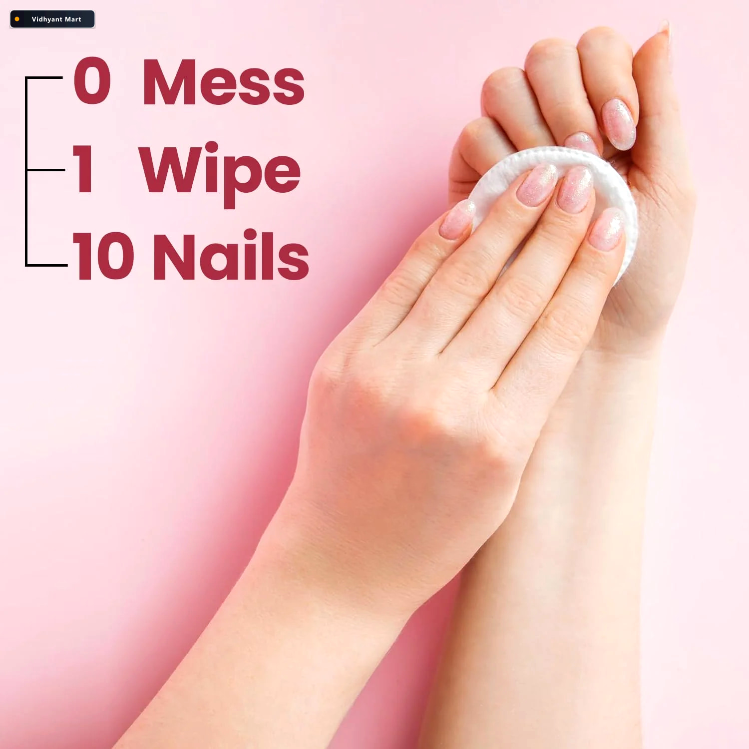 Vidhyant Mart Wetwisk Nail Paint Remover Wet Wipes Acetone Free 2