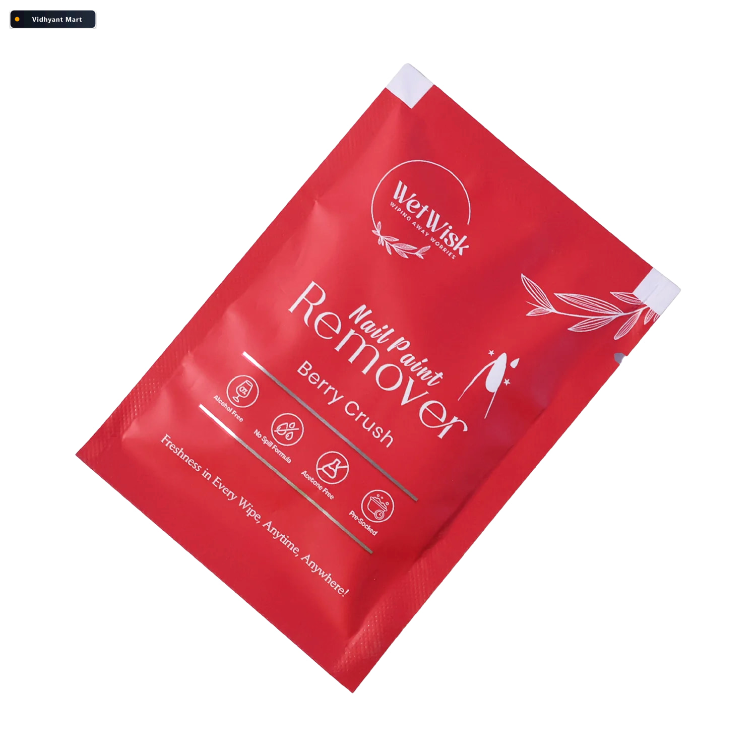 Vidhyant Mart Wetwisk Nail Paint Remover Wet Wipes Acetone Free 3