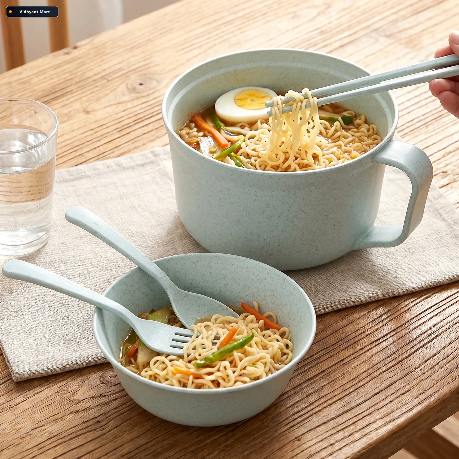 Vidhyant Mart Wheat Straw Dinnerware Set Eco Friendly Durable Ki 2