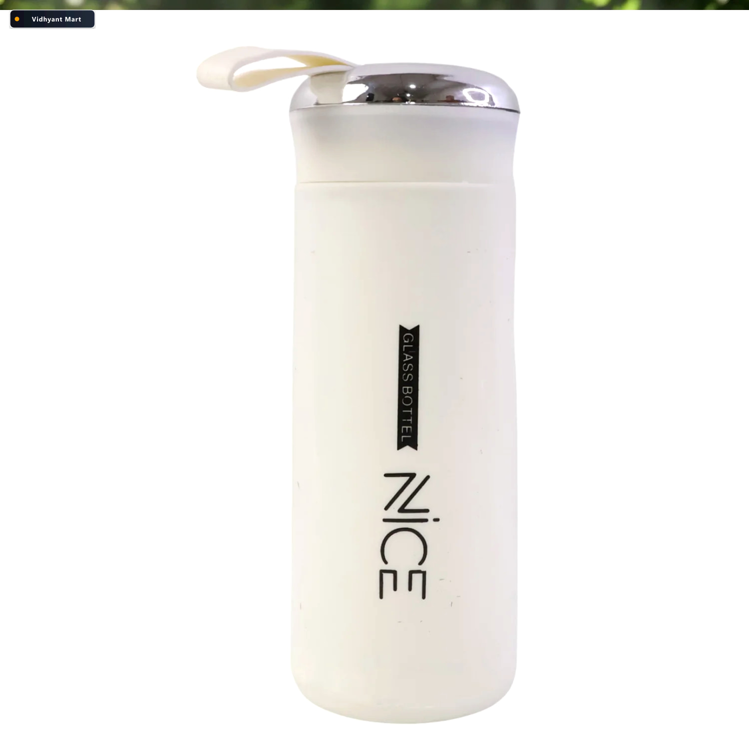 Vidhyant Mart White Glass Water Bottle Leakproof Protective Cove 4