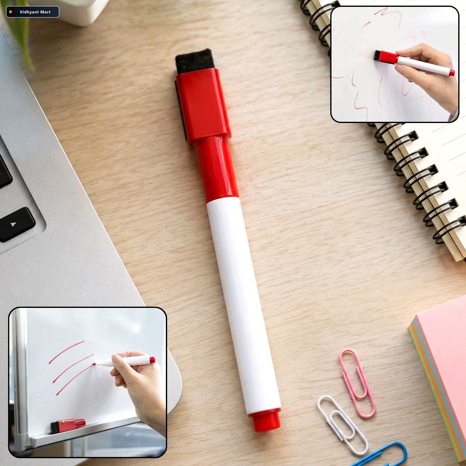 Vidhyant Mart Whiteboard Marker 2 In 1 Design With Eraser Cap Fo 1