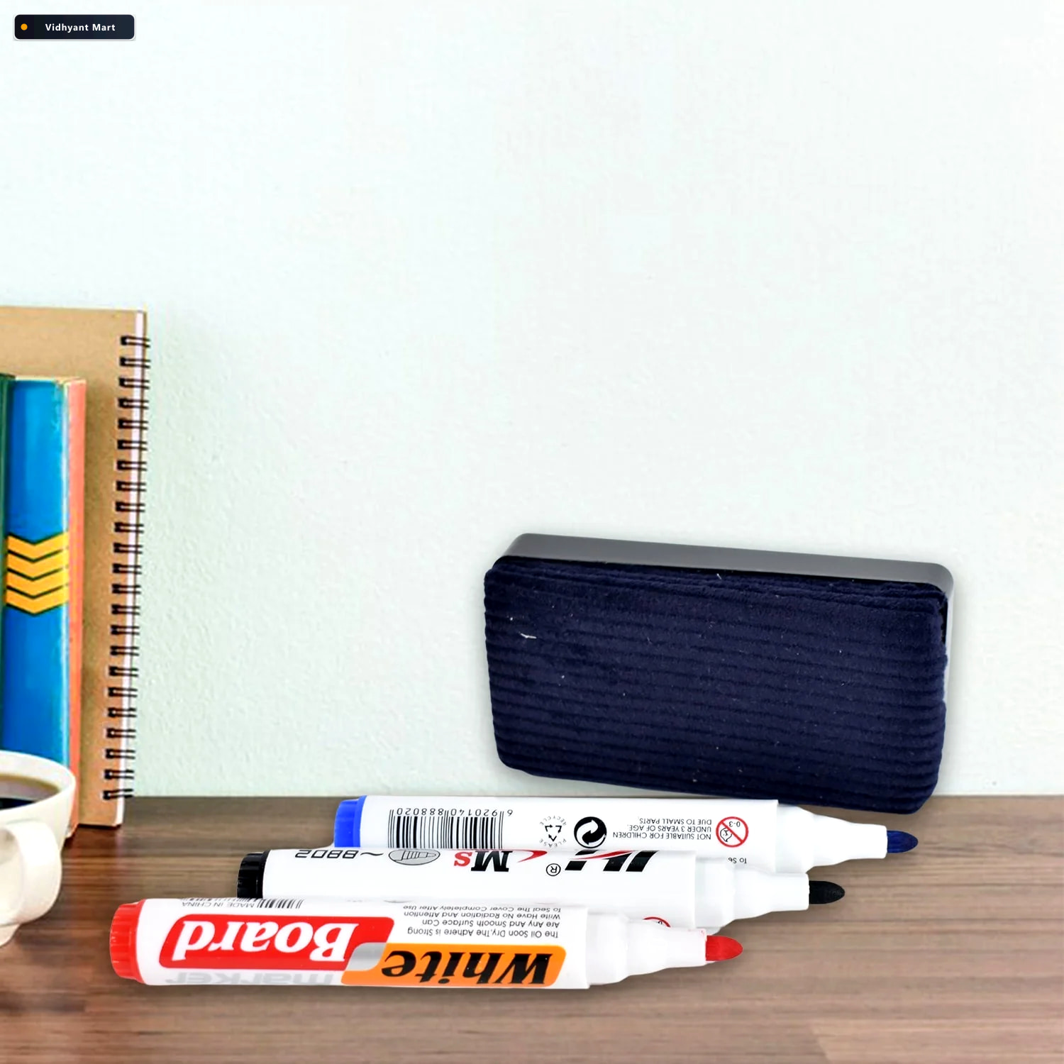 Vidhyant Mart Whiteboard Marker Set Smooth Vivid Ink With Duster 2