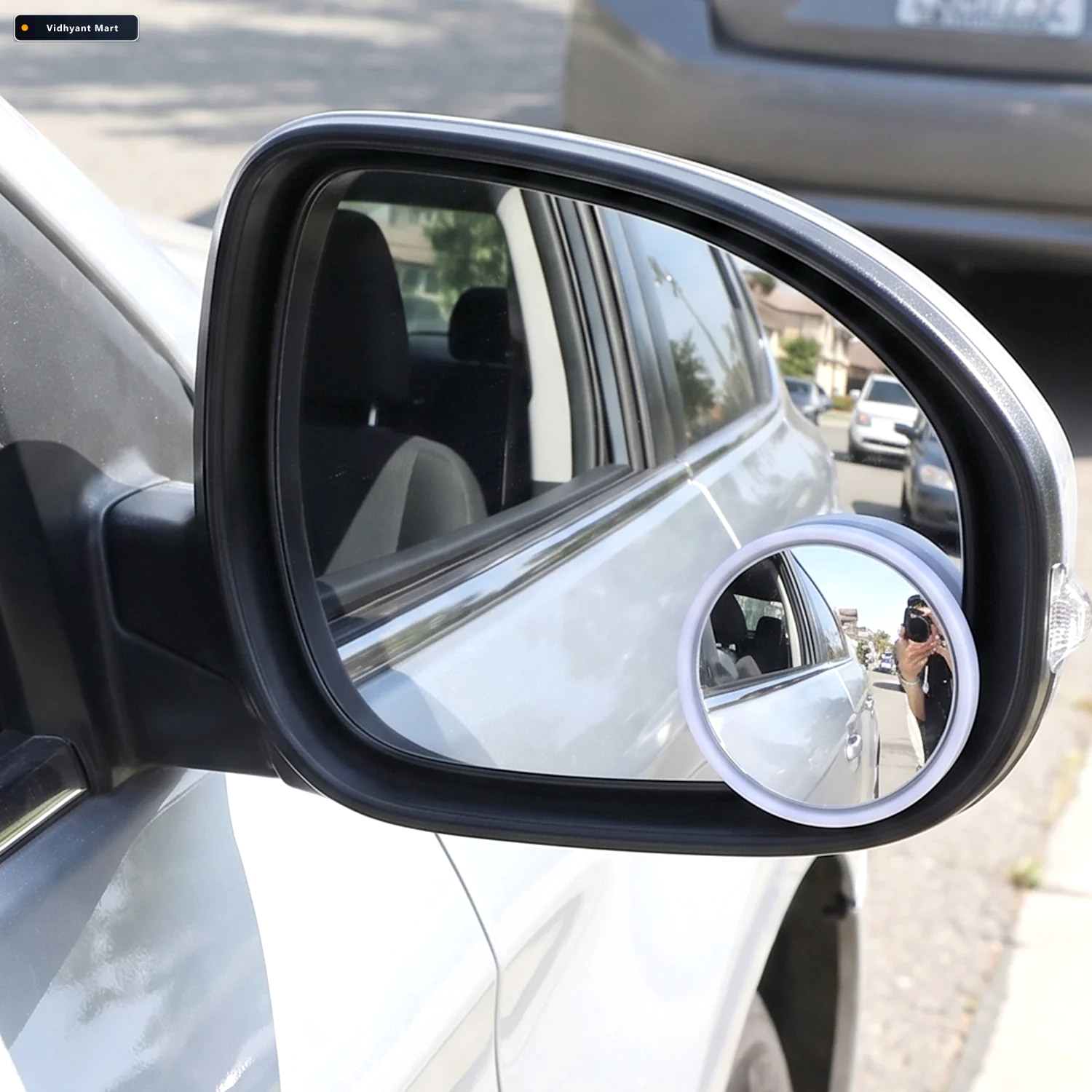 Vidhyant Mart Wide Angle Blind Spot Mirror Round Convex Hd Stick 2