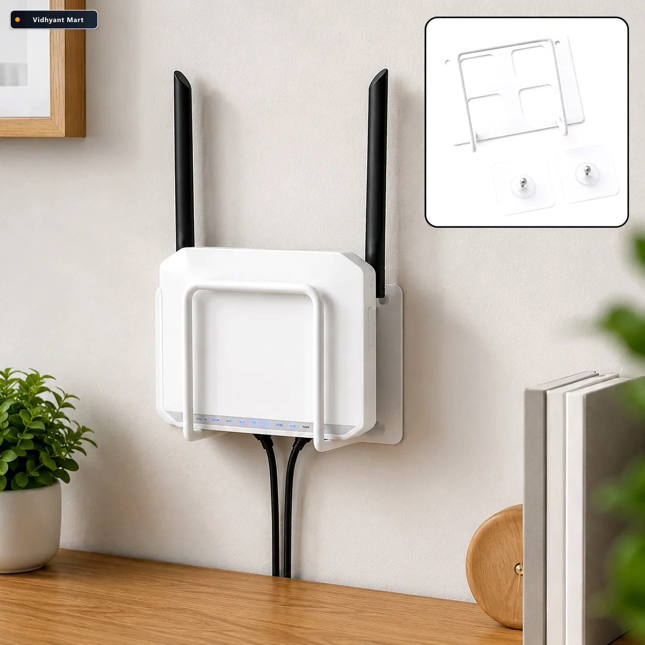 Vidhyant Mart Wifi Router Wall Mount Bracket Space Saving Easy T 1