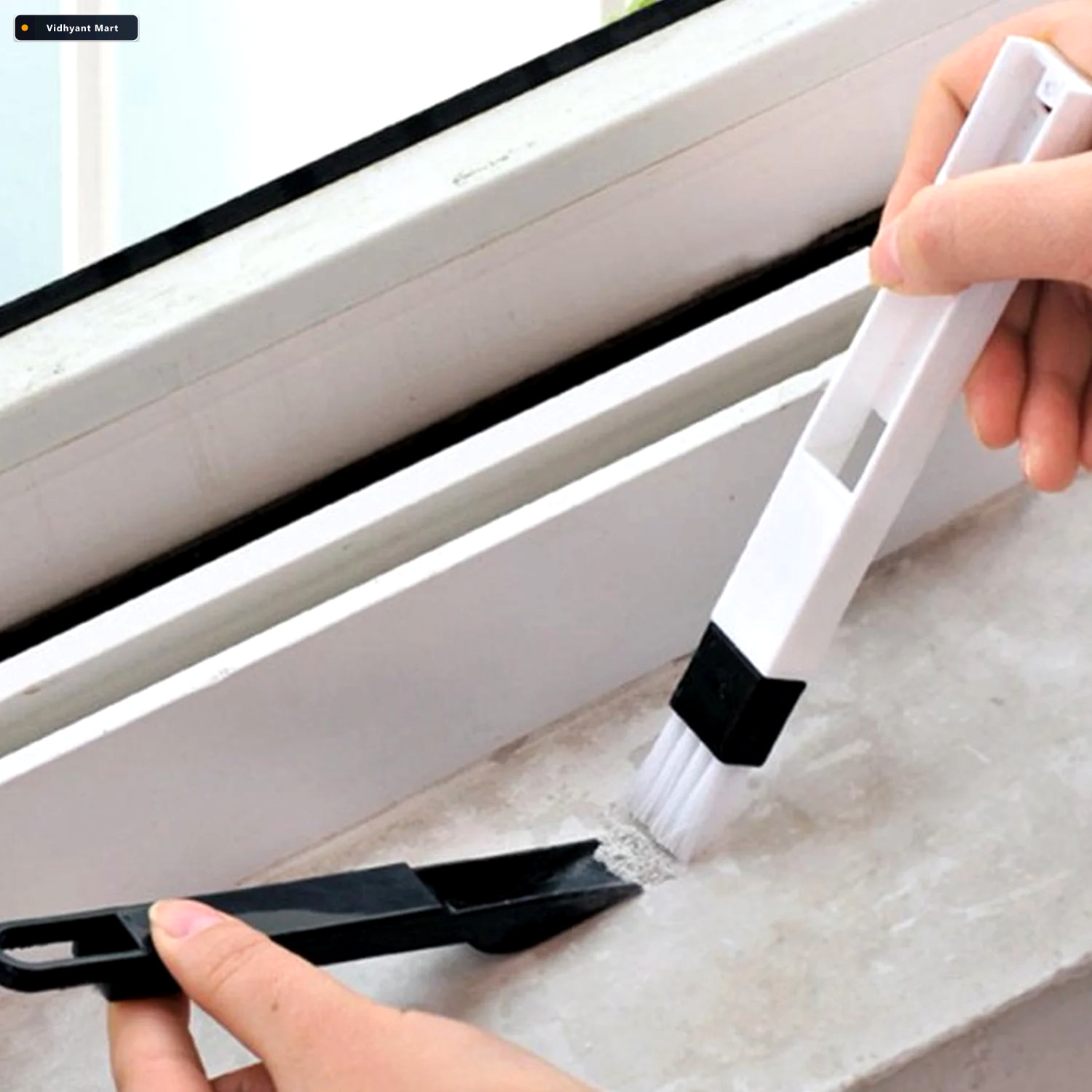 Vidhyant Mart Window Slot Cleaning Brush 2 In 1 Tool For Narrow 4