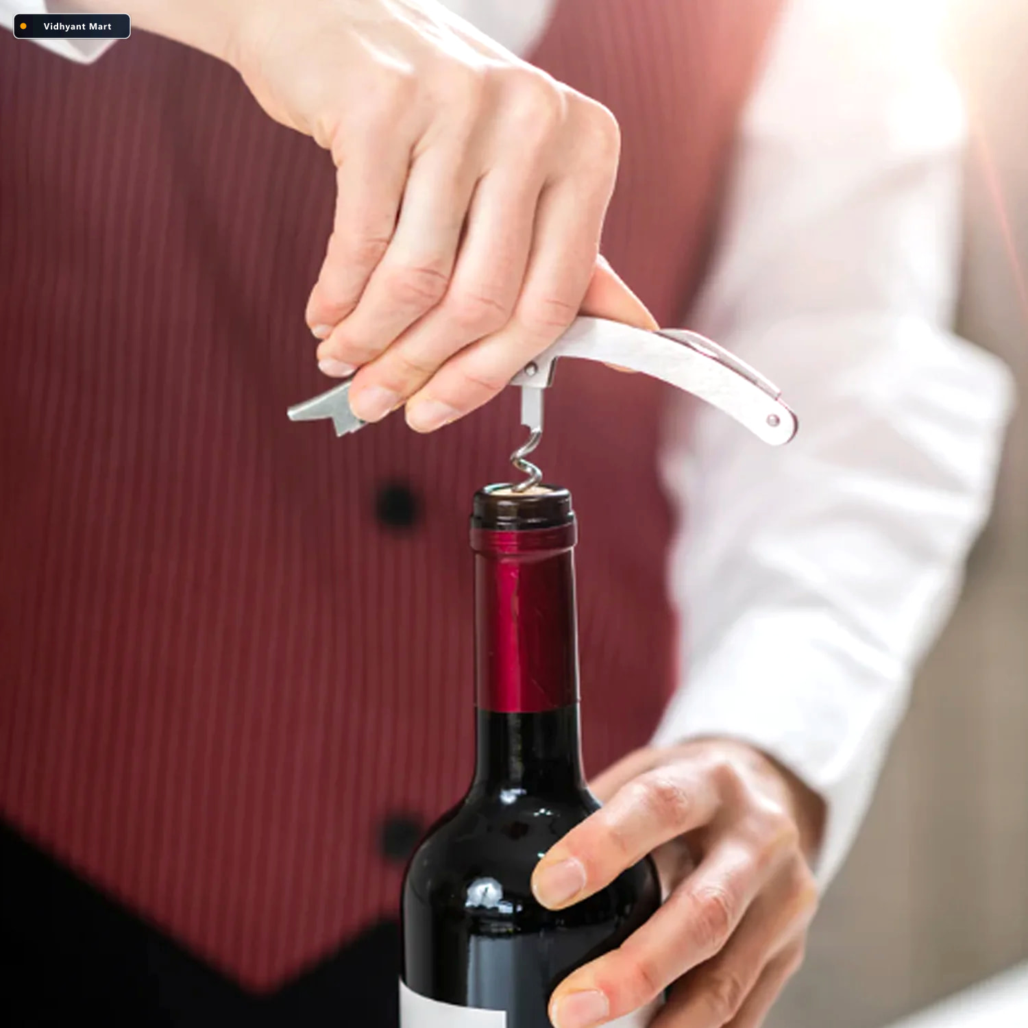 Vidhyant Mart Wine Accessory Gift Set 4 In 1 Stainless Steel Bar 3