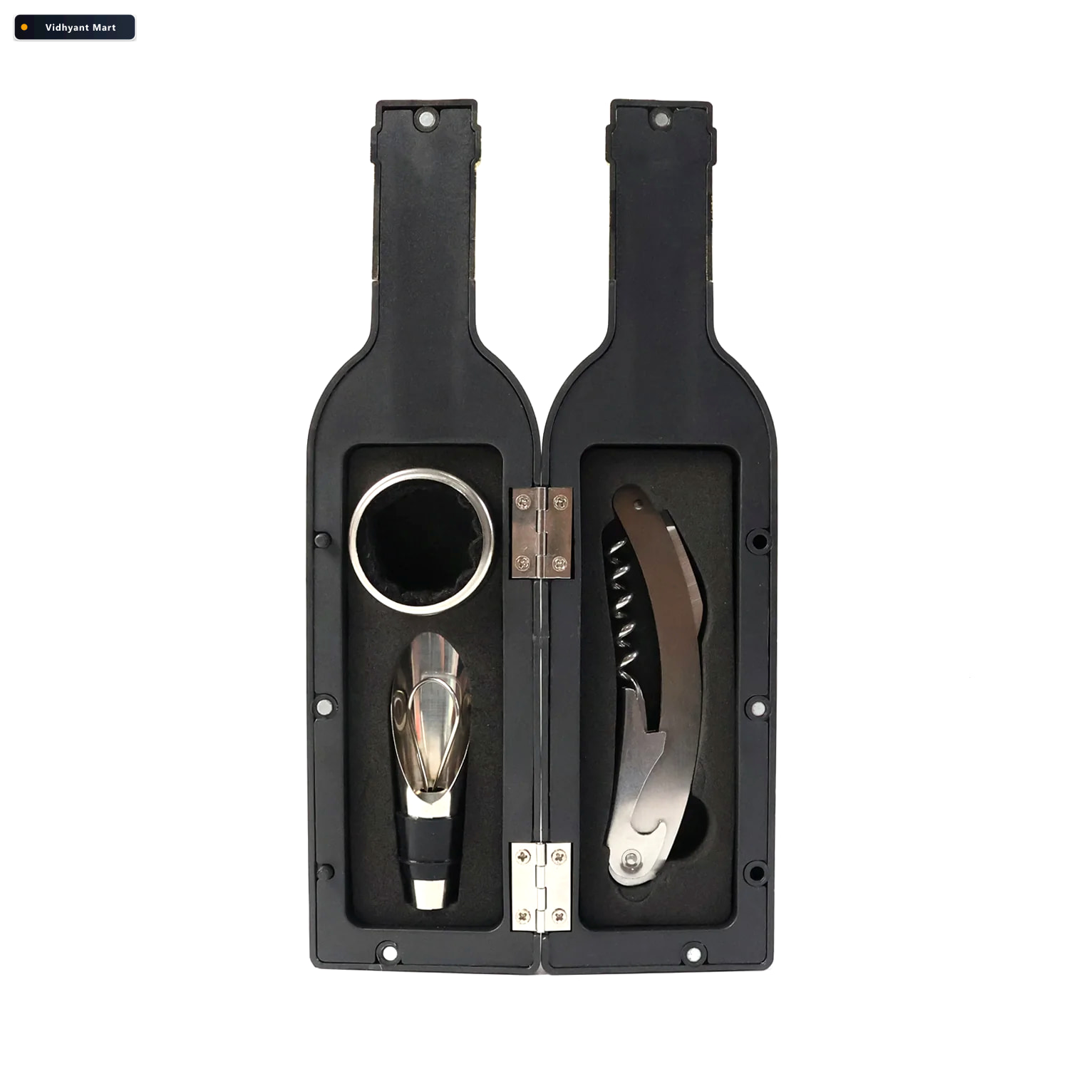 Vidhyant Mart Wine Accessory Gift Set 4 In 1 Stainless Steel Bar 4