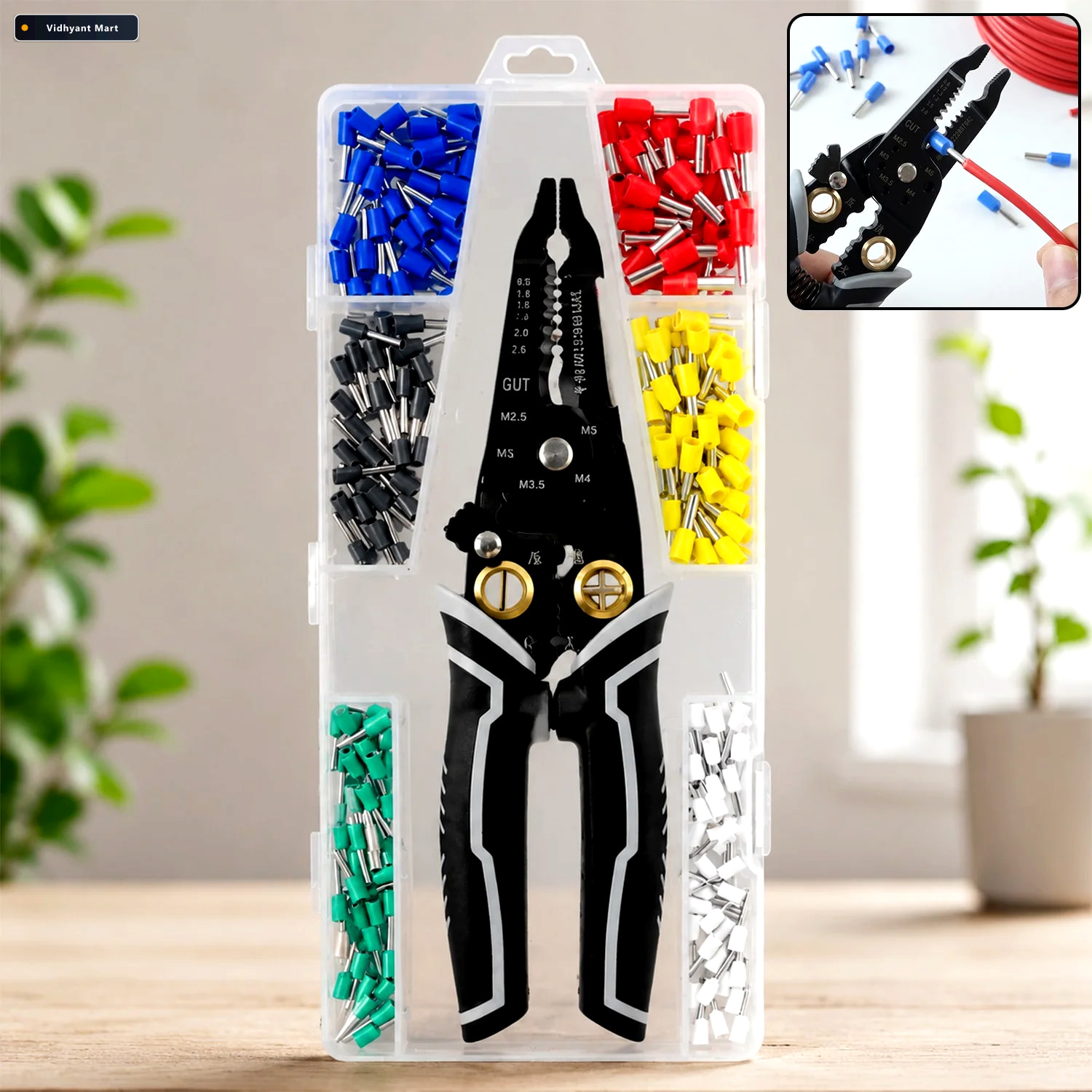 Vidhyant Mart Wire Crimping Plier Kit With Assorted Terminal Con 1