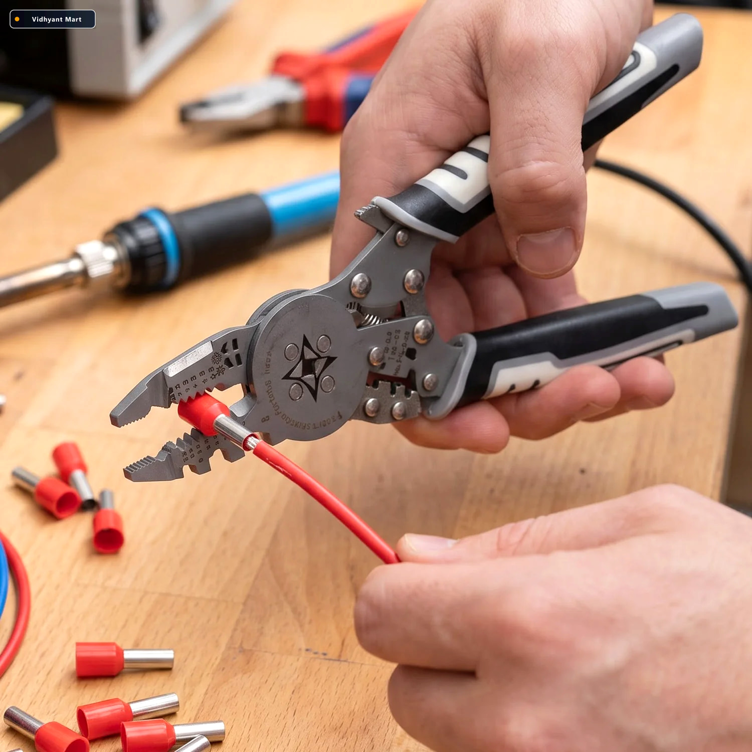 Vidhyant Mart Wire Crimping Plier Kit With Cutter Stripper And C 2