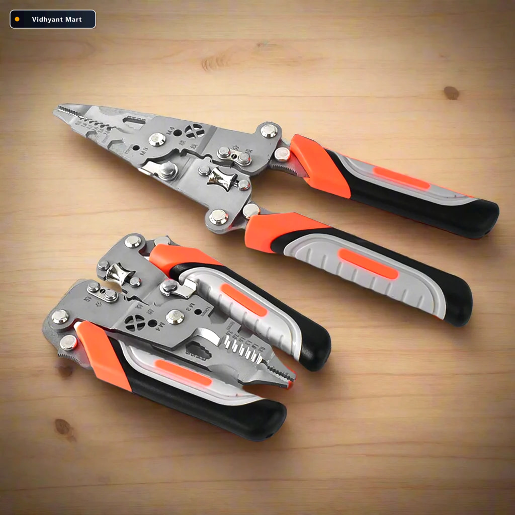 Vidhyant Mart Wire Stripper Pliers 8 In 1 Ergonomic Soft Grip Mu 2