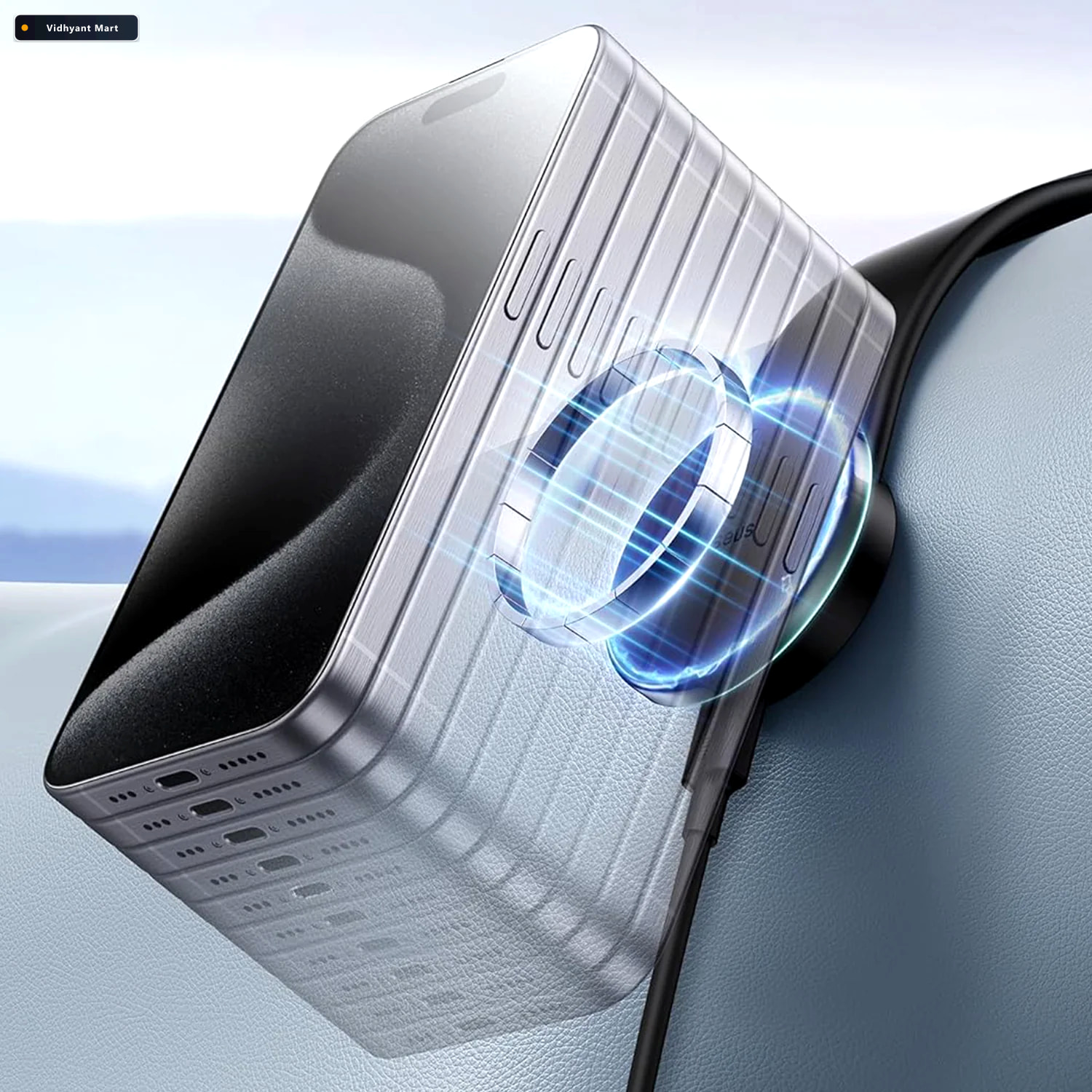 Vidhyant Mart Wireless Car Charger 15w Fast Charging Secure Moun 2