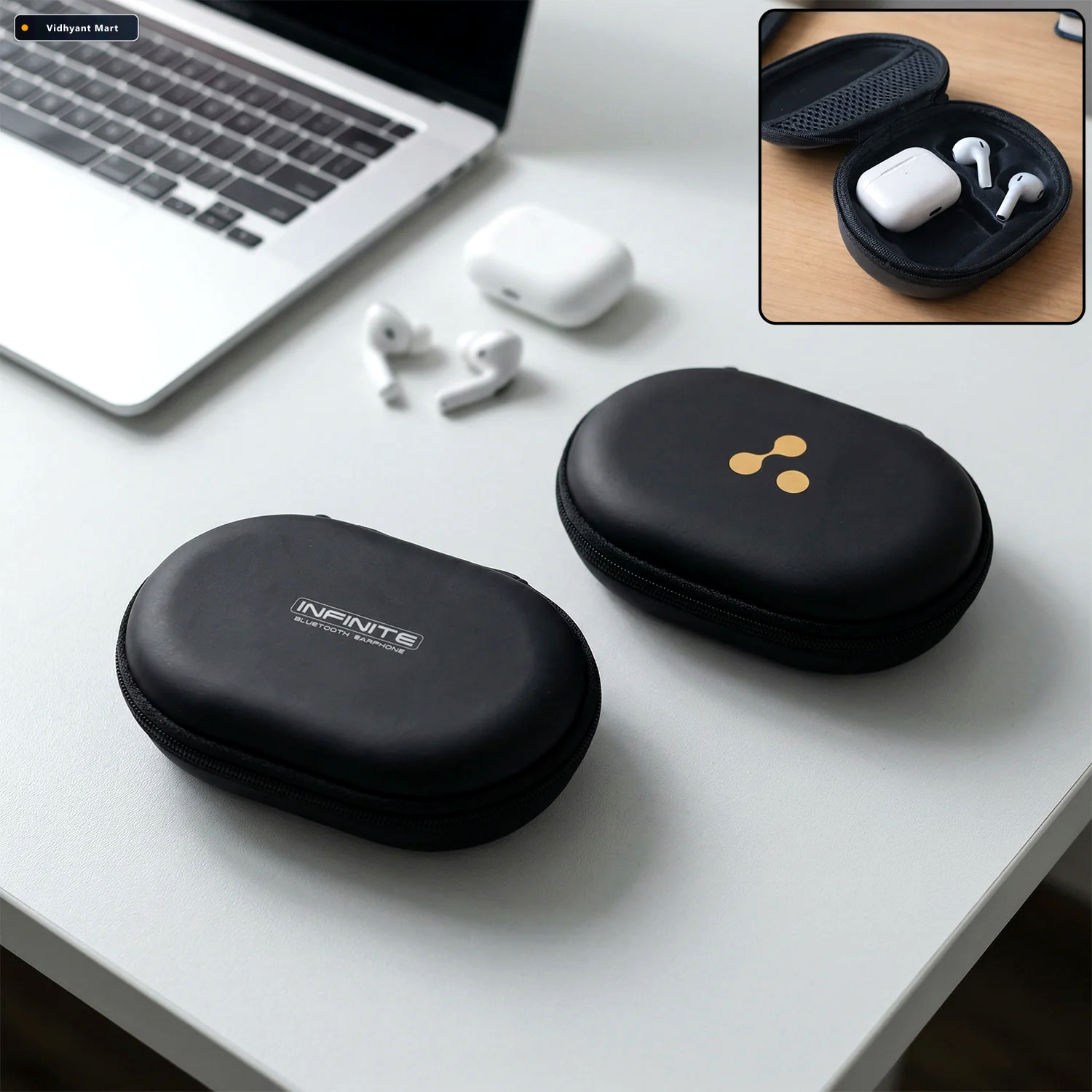 Vidhyant Mart Wireless Earbuds Case Durable Hard Shell Protectio 1