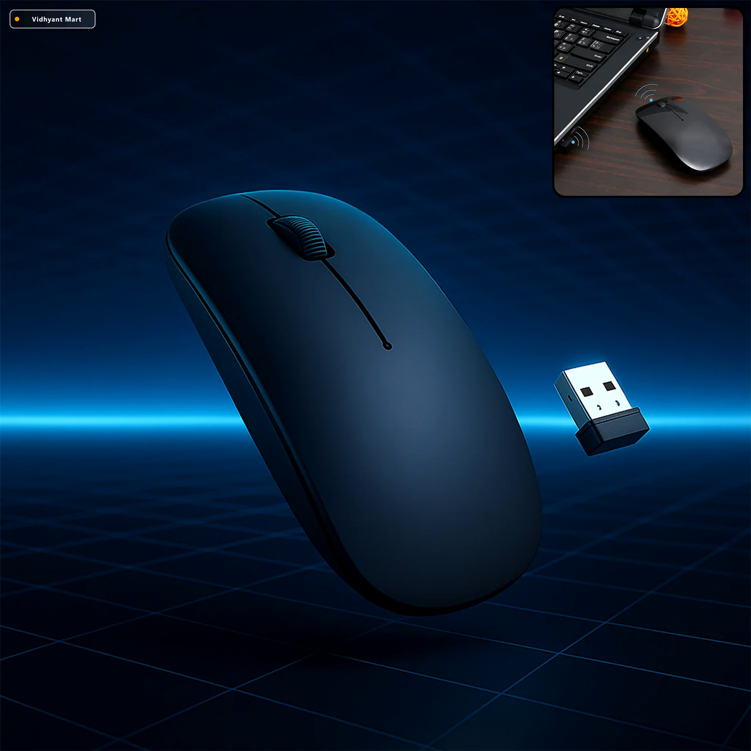 Vidhyant Mart Wireless Mouse Slim Portable For Laptops Compshop 1