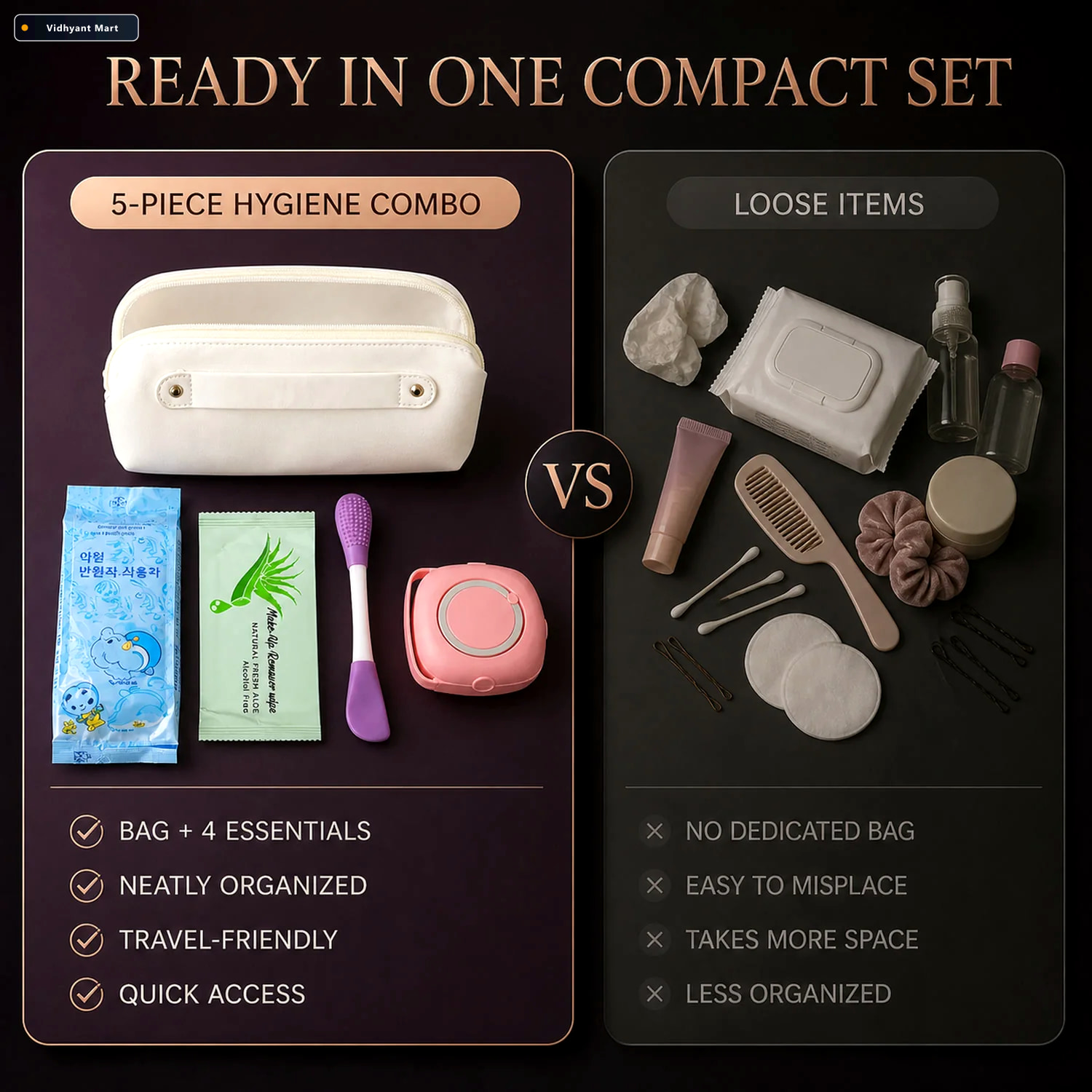 Vidhyant Mart Women Travel Hygiene Essentials Combo Compact Port 3