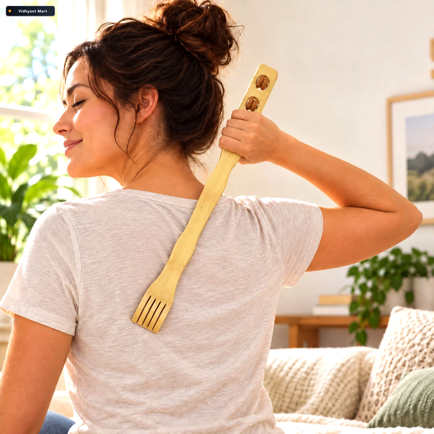Vidhyant Mart Wooden Back Massager Stick Effective Muscle Stress 1