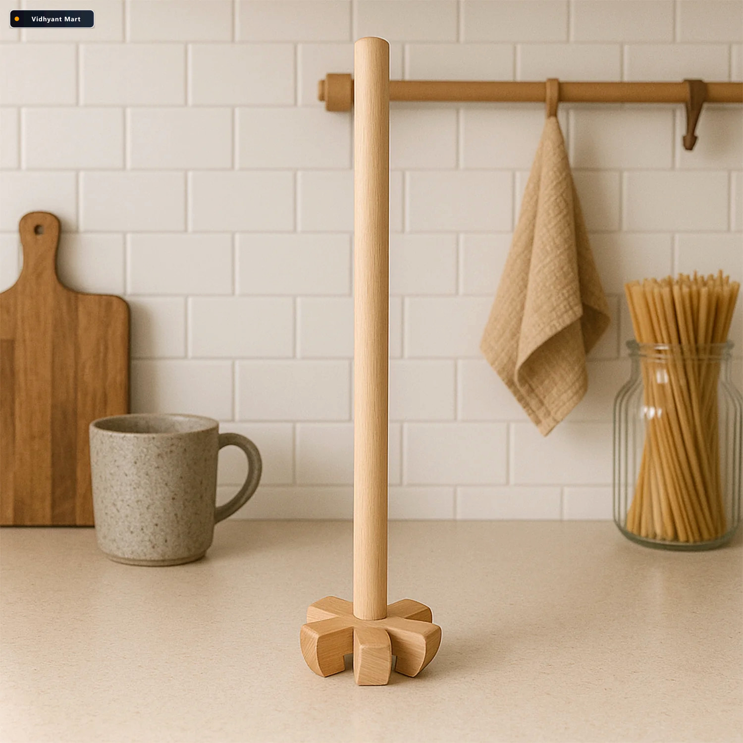 Vidhyant Mart Wooden Blender Durable Easy Grip For Kitchen Dabst 2