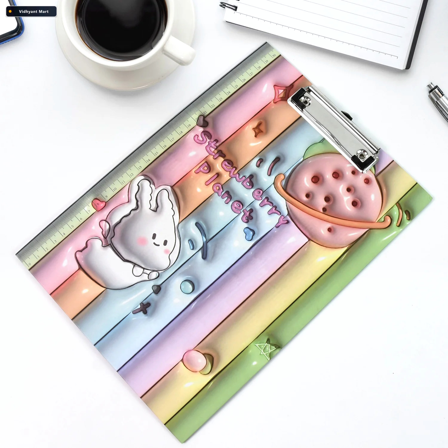Vidhyant Mart Wooden Clipboard A4 Writing Pad With Metal Clip De 2