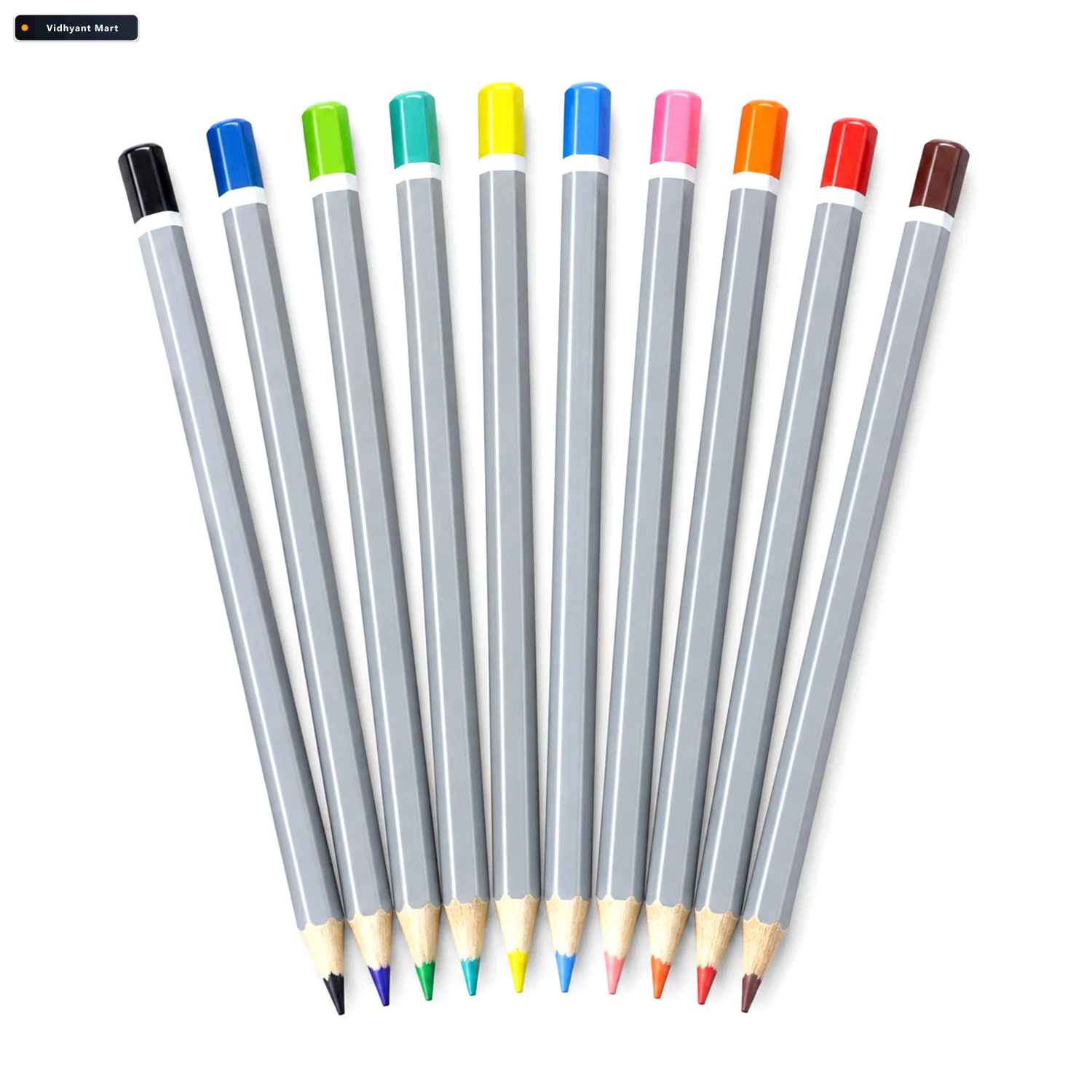 Vidhyant Mart Wooden Colour Pencil Set With Sharpened Tips For S 4