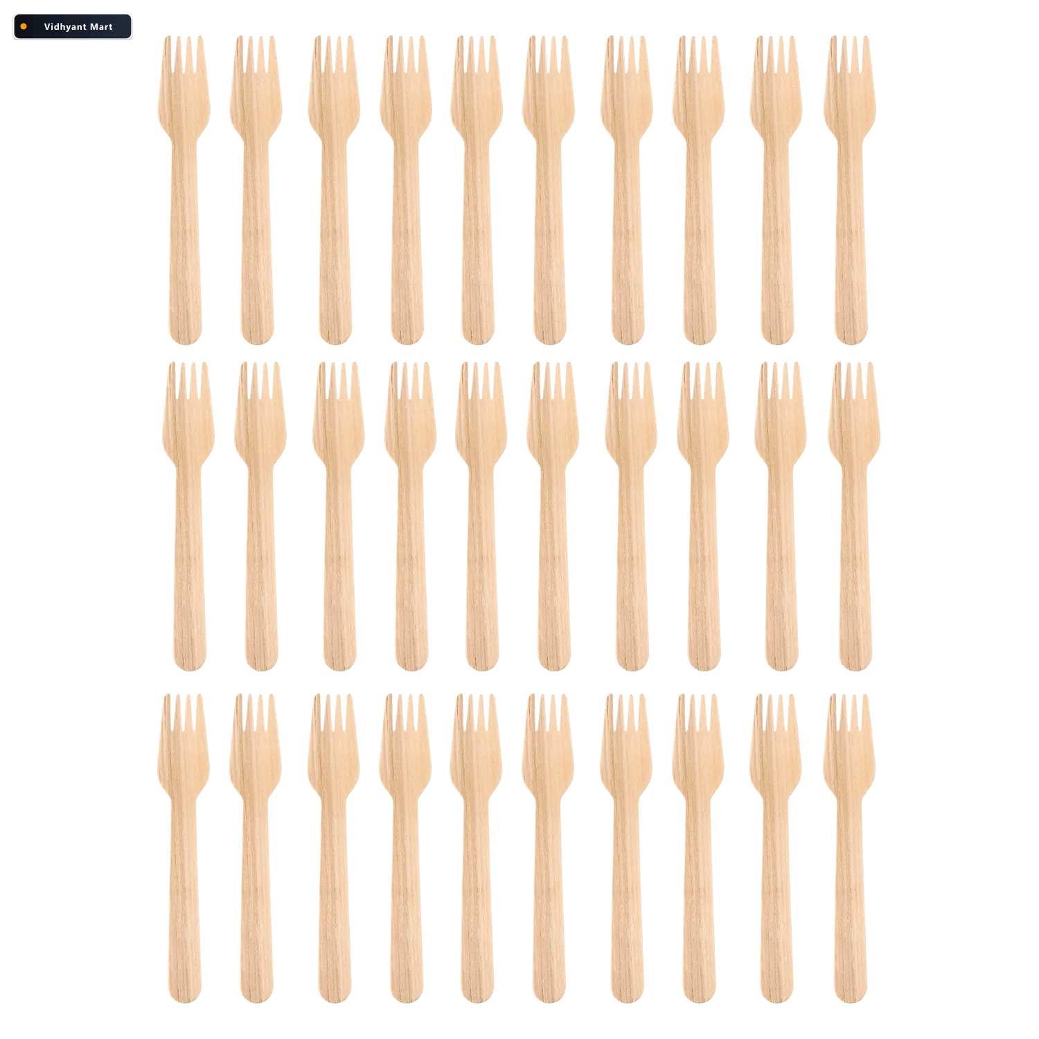Vidhyant Mart Wooden Fork 160mm Eco Friendly Disposable Birchwoo 4