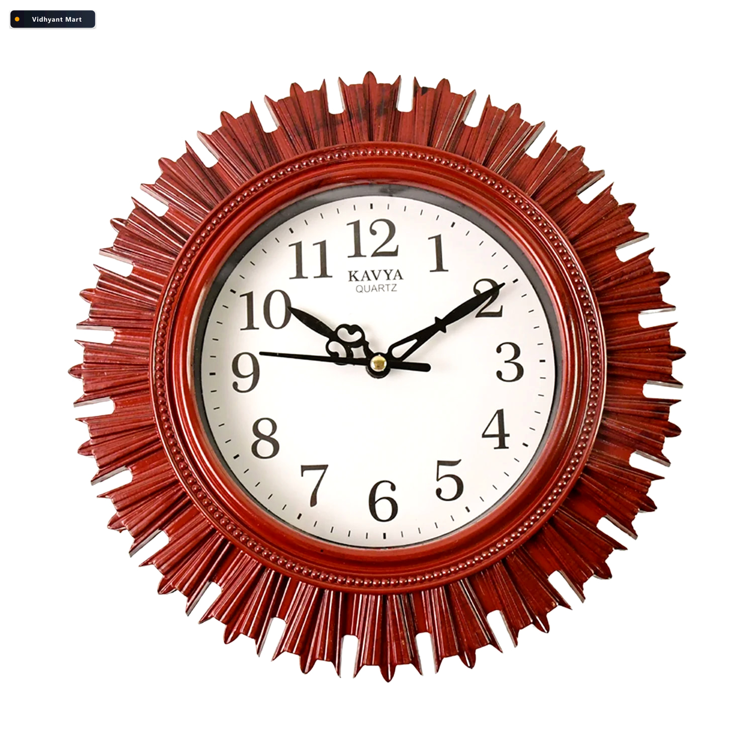 Vidhyant Mart Wooden Look Wall Clock Silent Easy Read For Home V 4