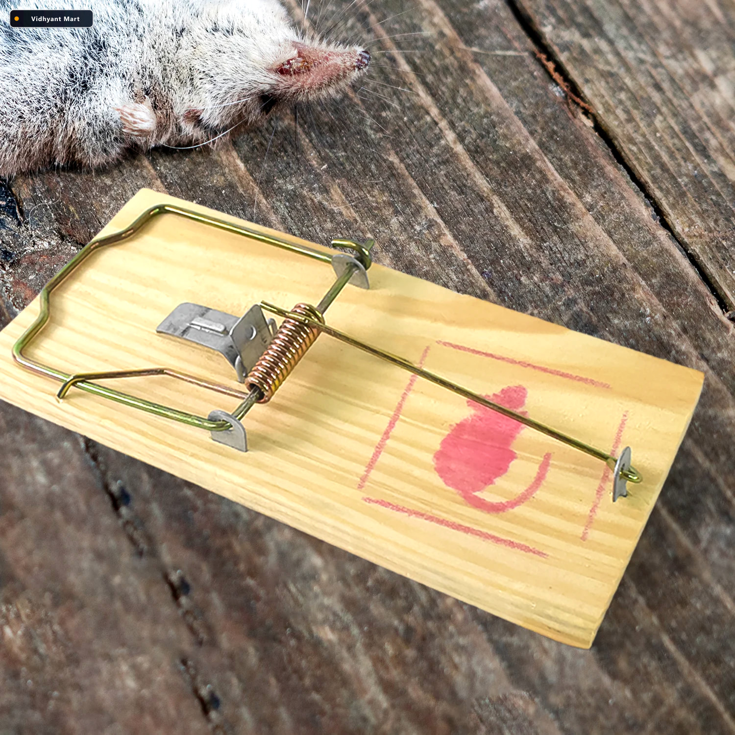 Vidhyant Mart Wooden Mouse Trap Durable Reusable Pest Control Sn 2