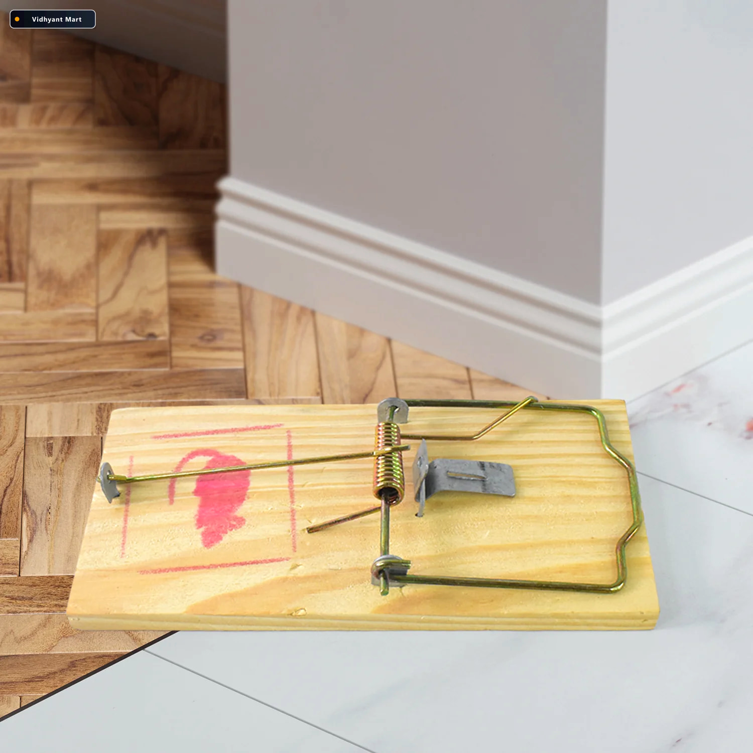 Vidhyant Mart Wooden Mouse Trap Durable Reusable Pest Control Sn 4