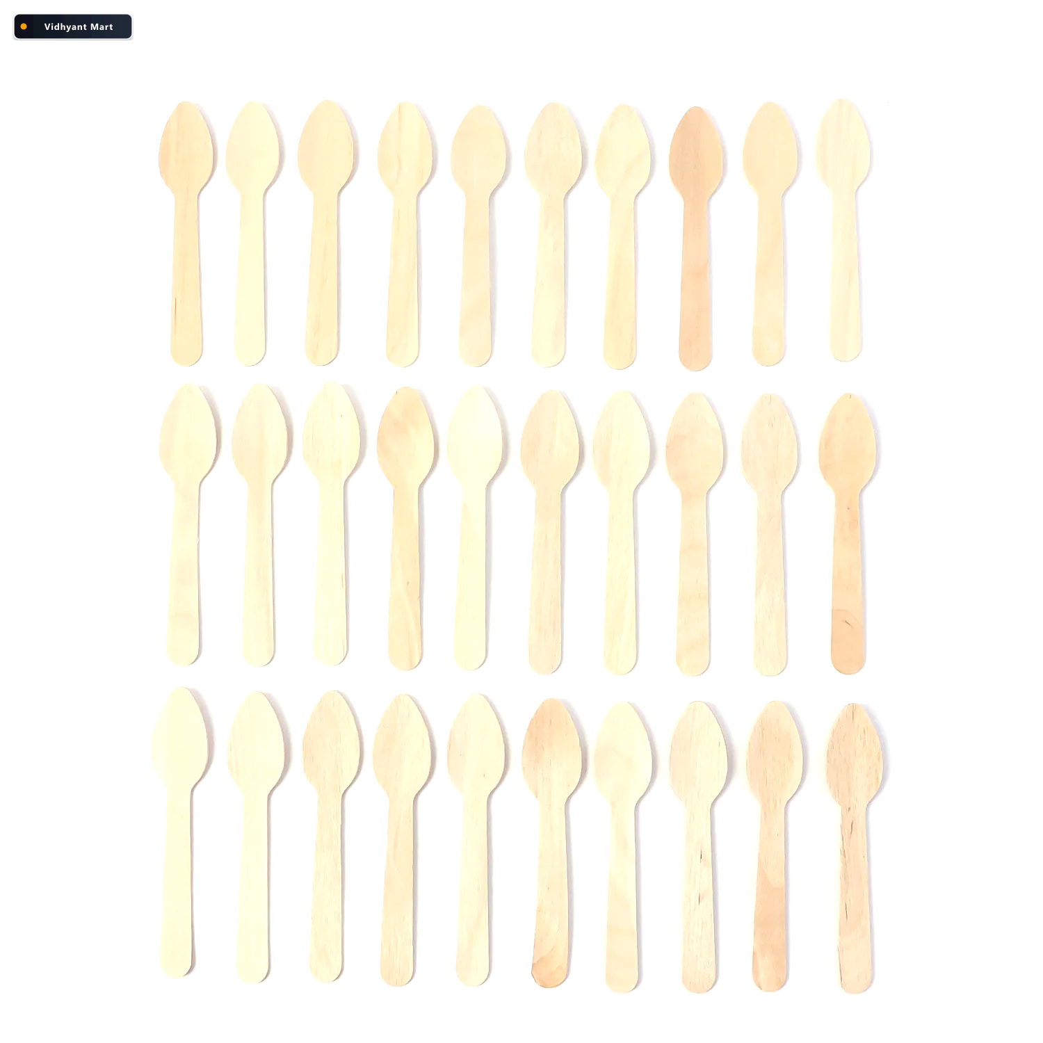 Vidhyant Mart Wooden Tea Spoon 110mm Eco Friendly Sturdy 30 Pcs 4