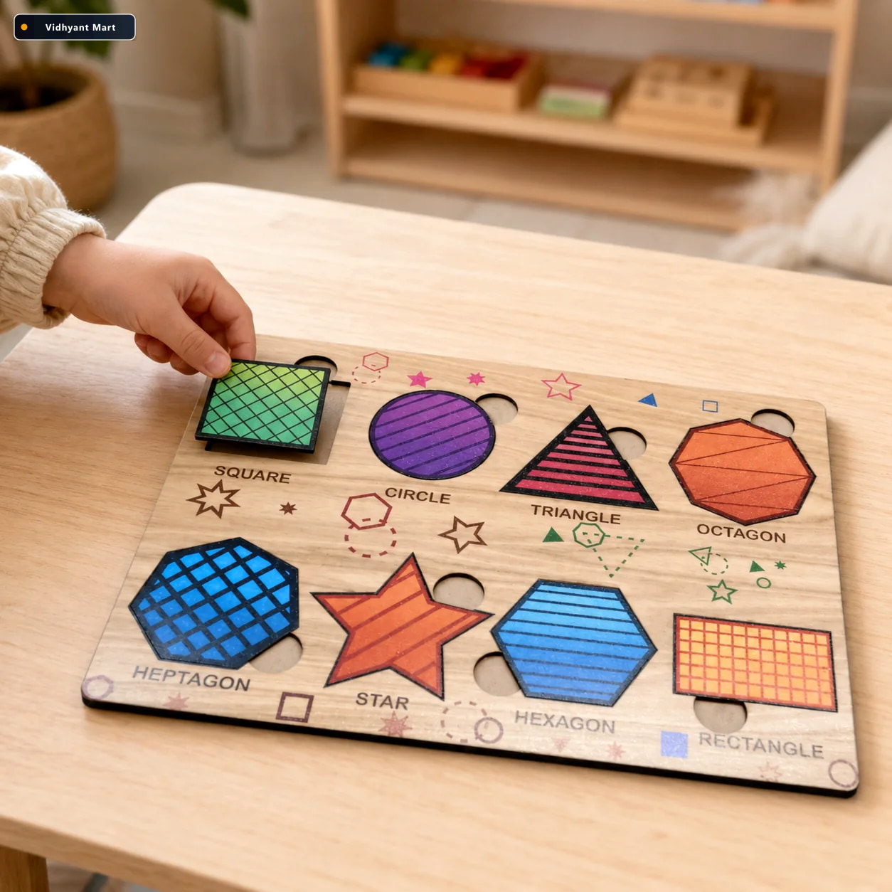 Vidhyant Mart Wooden Triangle Puzzle Educational Toy For Kids In 1