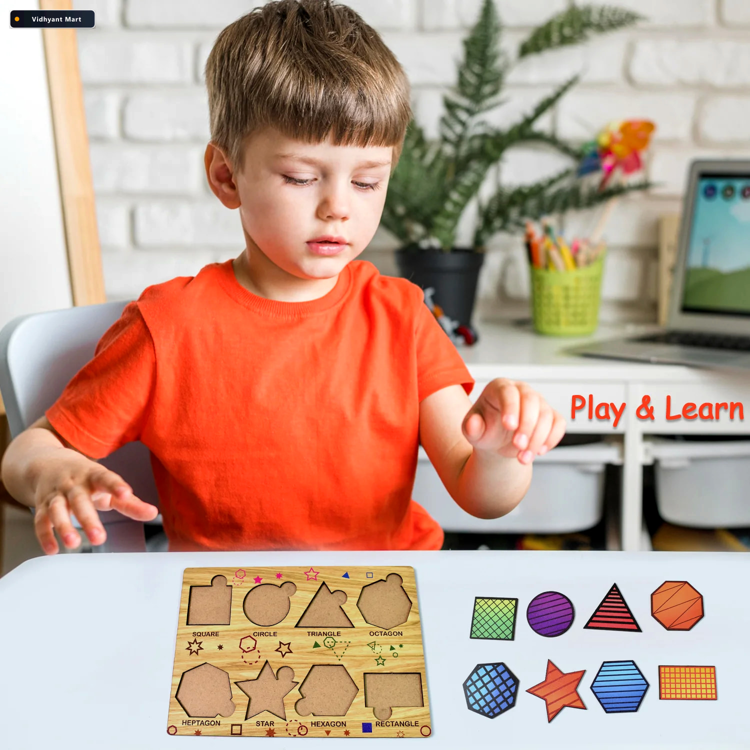 Vidhyant Mart Wooden Triangle Puzzle Educational Toy For Kids In 3