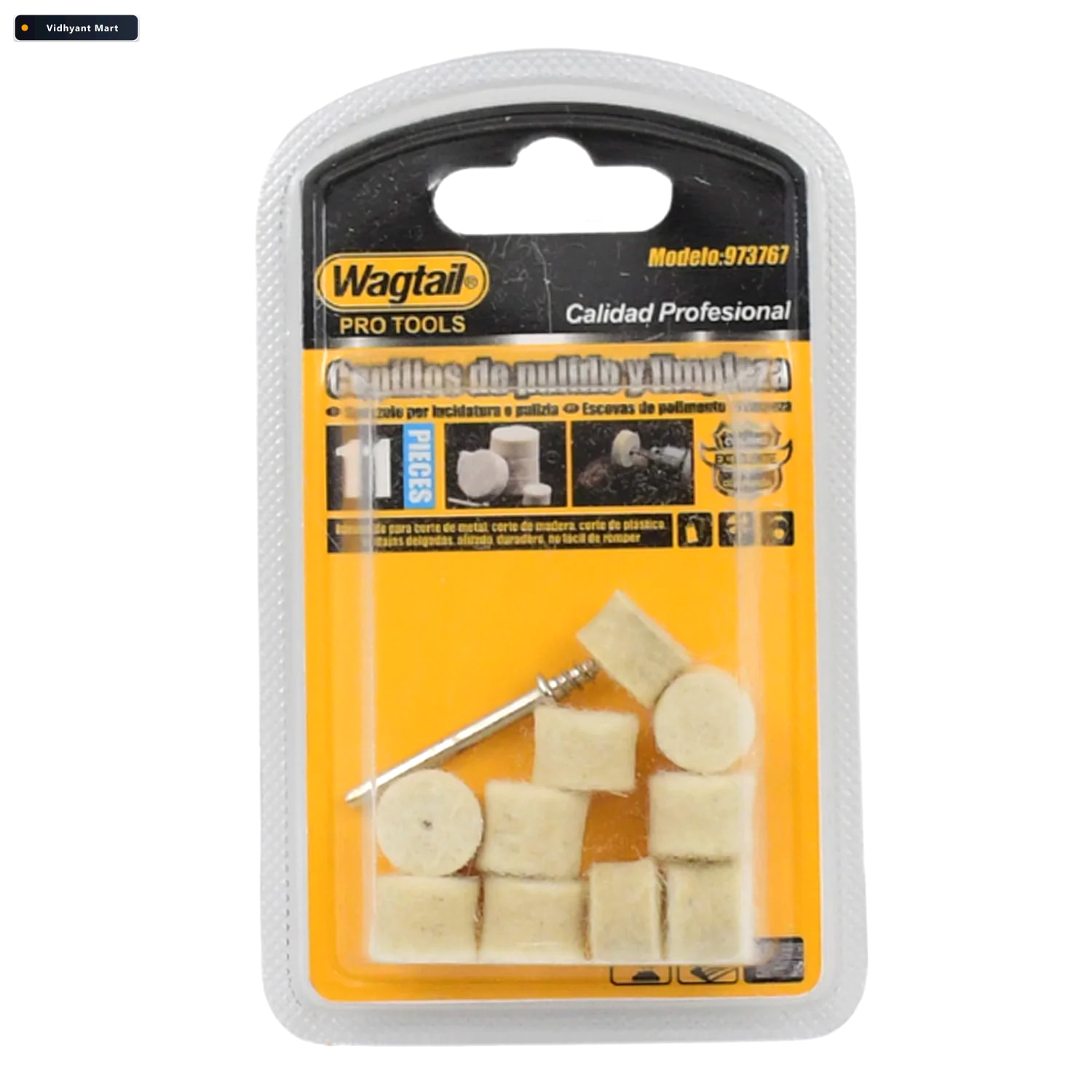 Vidhyant Mart Wool Felt Polishing Pad 11 Pcs Rotary Tool Accesso 4